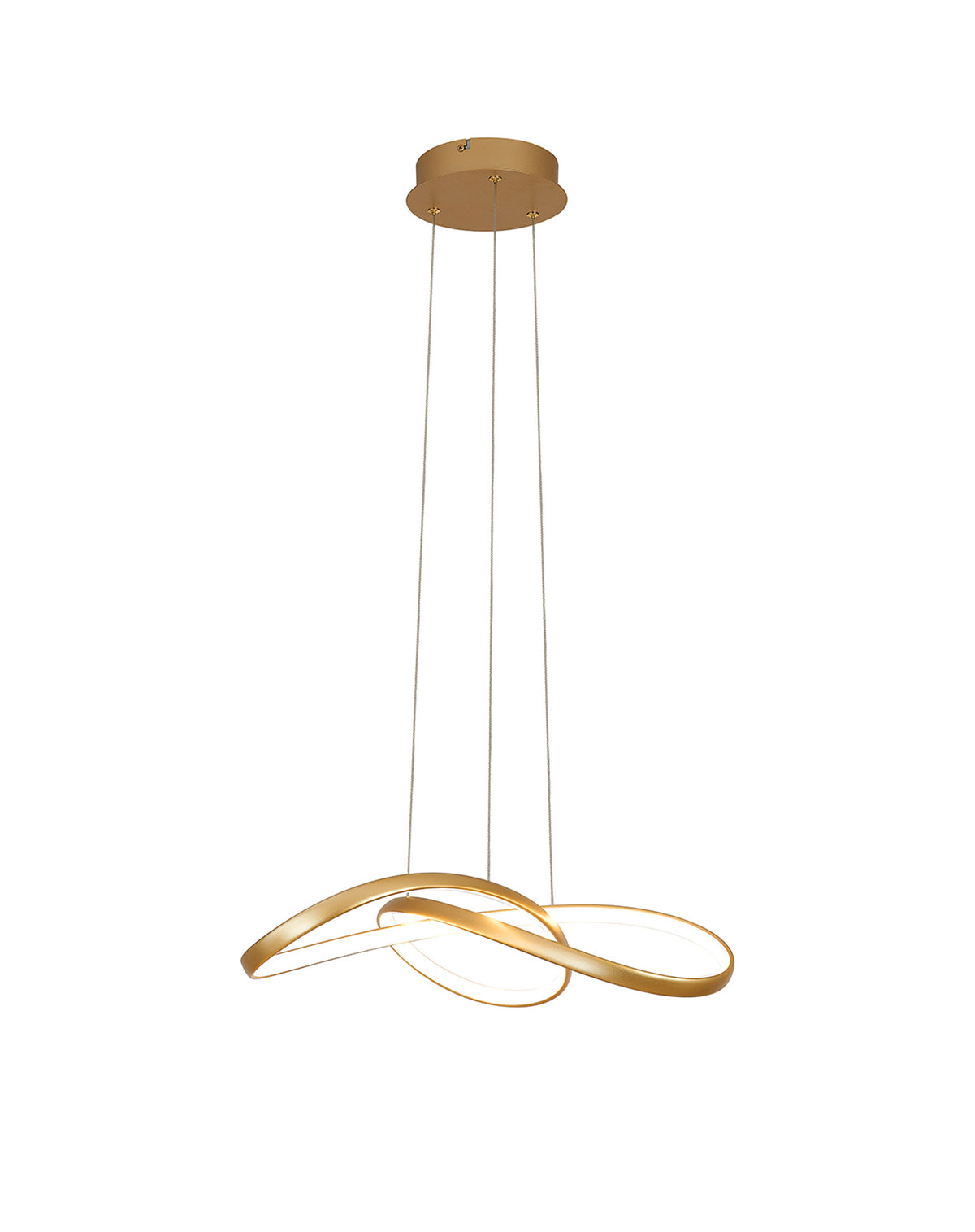 Fabula Bluebell Triac Dimmable Twisted Pendant Light – Champagne Gold 60 cm