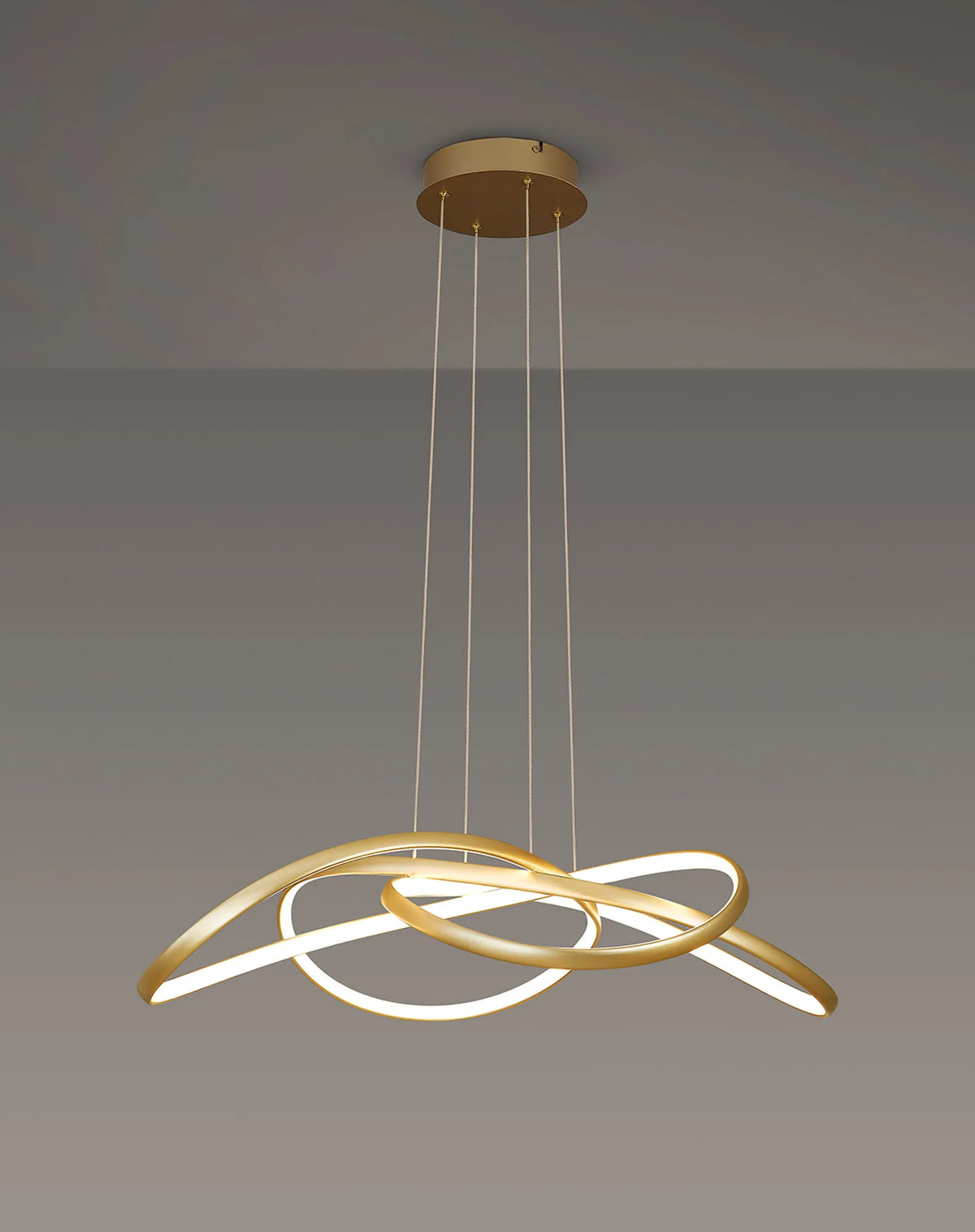 Fabula Bluebell Triac Dimmable Twisted Pendant Light – Champagne Gold