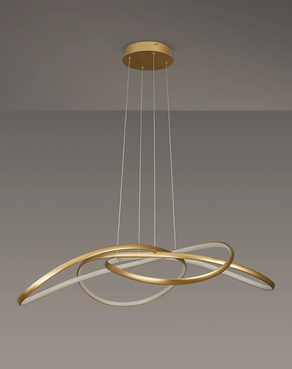 Fabula Bluebell Triac Dimmable Twisted Pendant Light – Champagne Gold