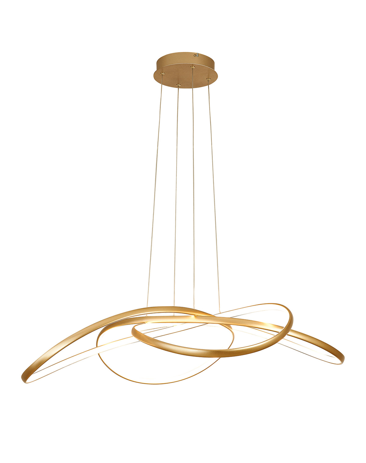 Fabula Bluebell Triac Dimmable Twisted Pendant Light – Champagne Gold 100 cm