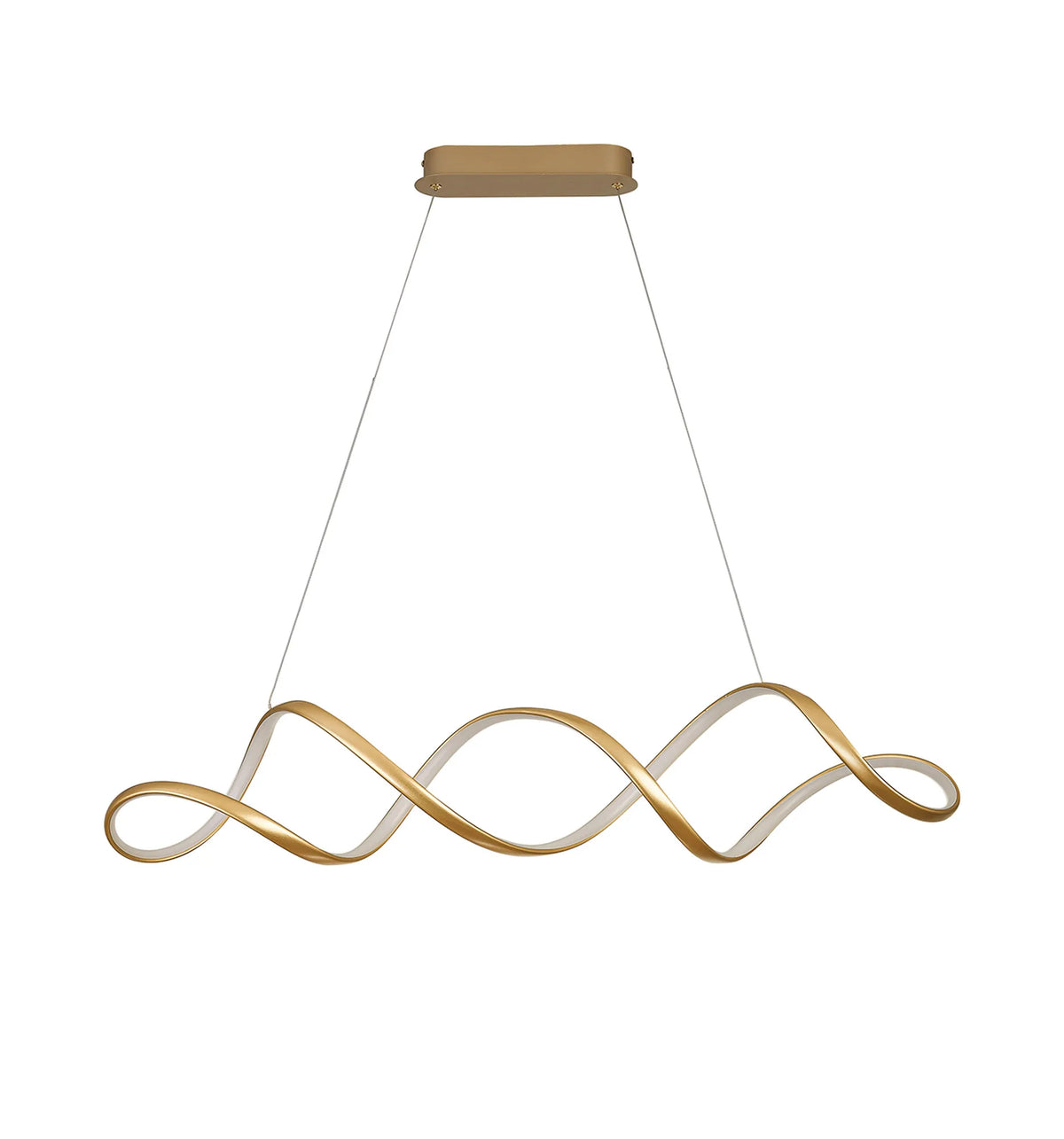 Fabula Bluebell Triac Dimmable Wave Pendant Light – 100 cm – Champagne Gold
