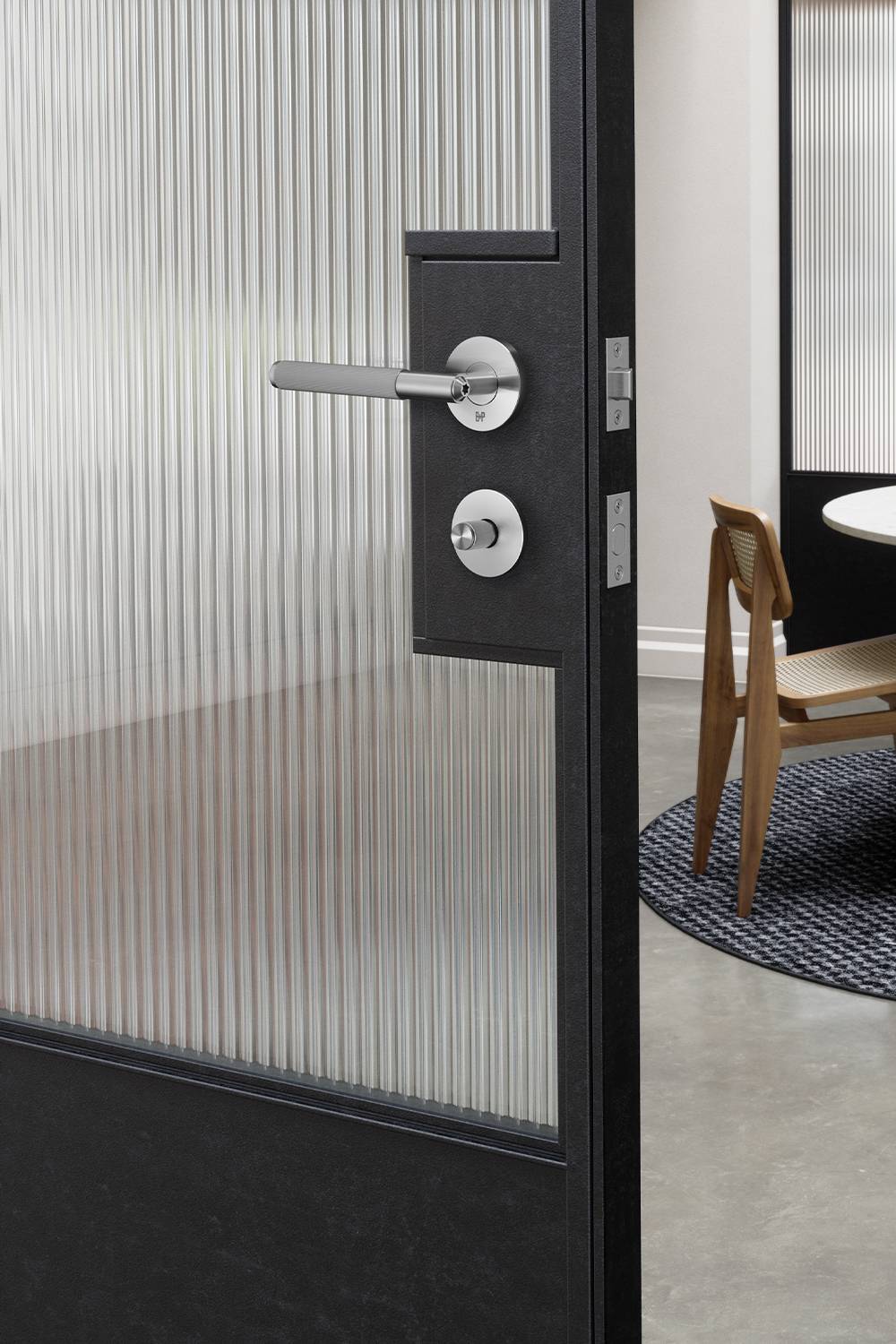 Buster + Punch Door Handle Set - Linear Knurl