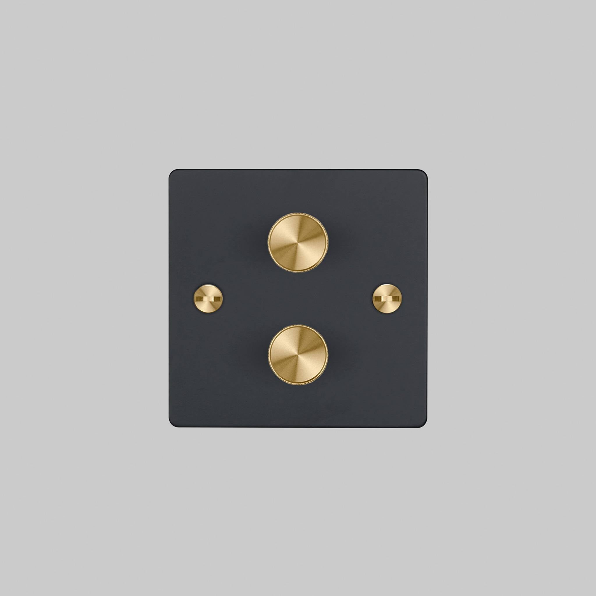Buster + Punch 2G 120W Dimmer Switch - Black Back Plate & Cross Knurl
