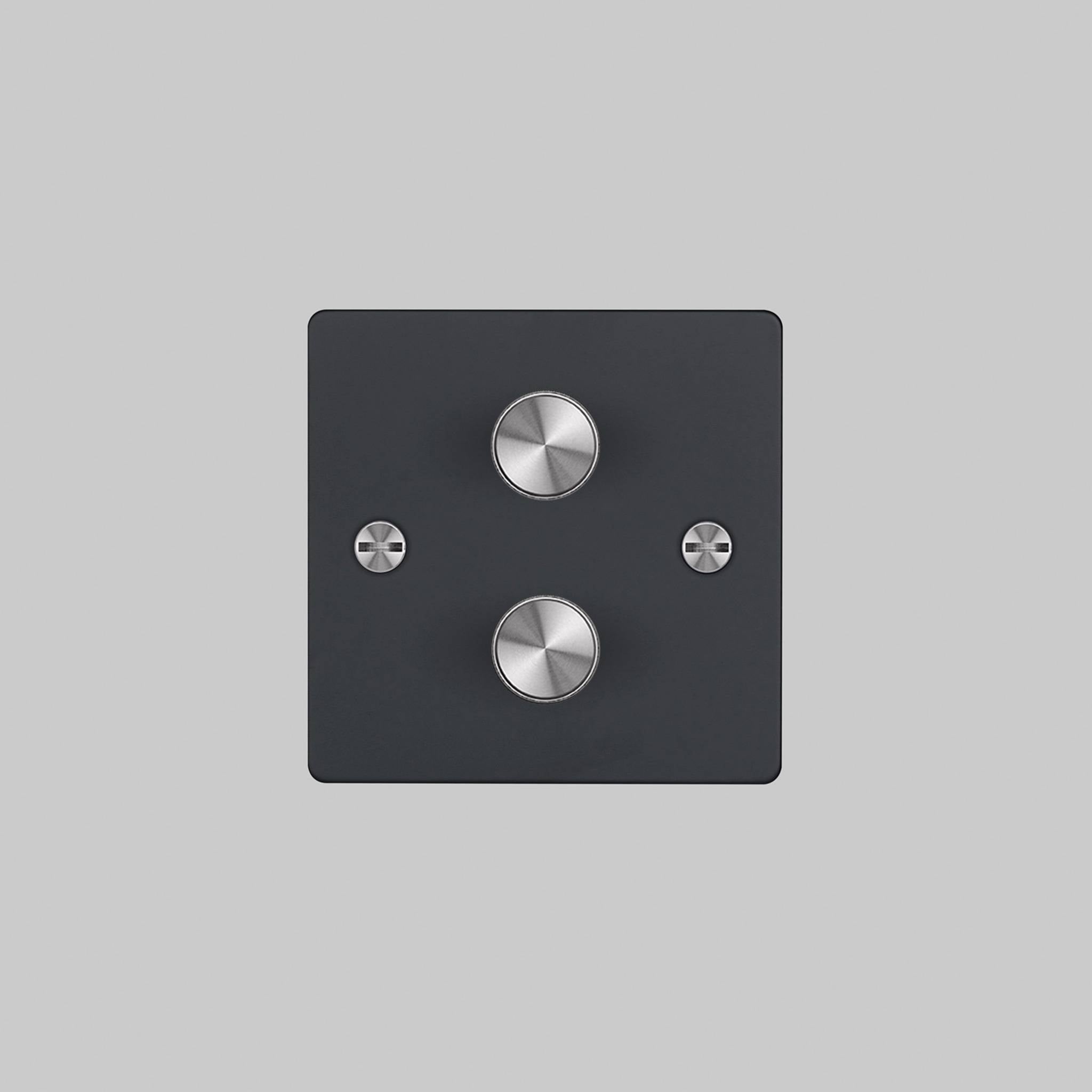 Buster + Punch 2G 120W Dimmer Switch - Black Back Plate & Cross Knurl