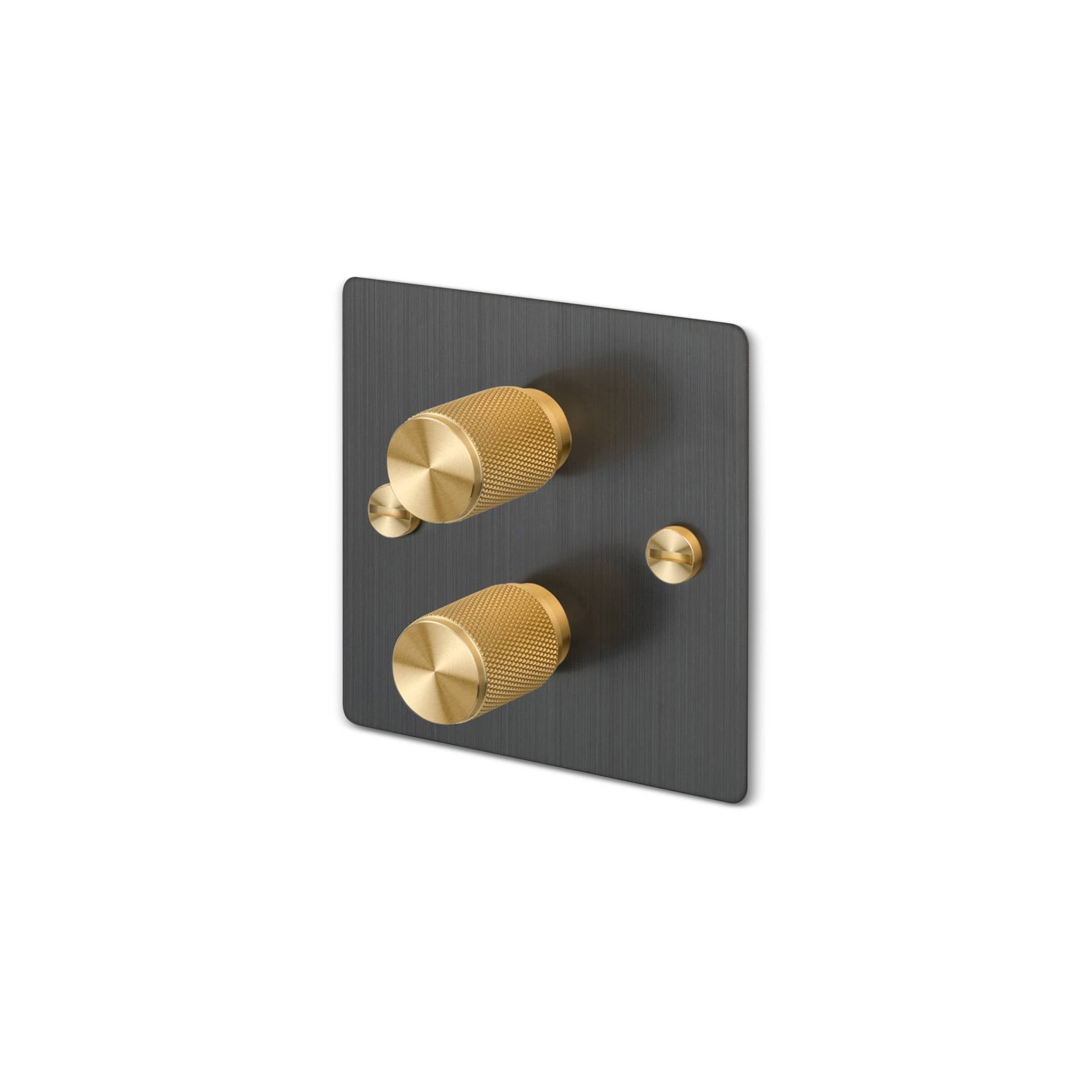 Buster + Punch 2G 120W Dimmer Switch - Smoked Bronze Back Plate & Cross Knurl