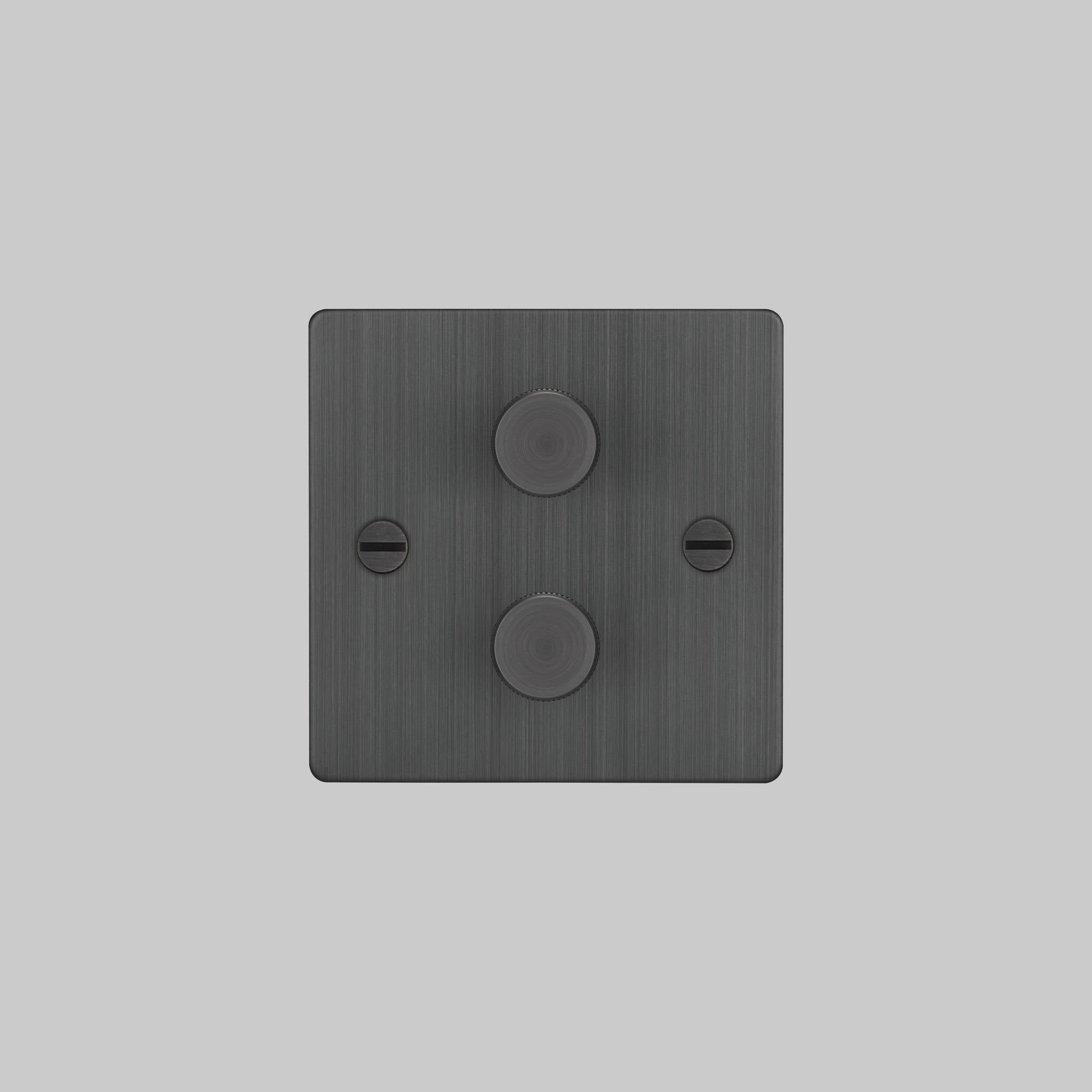 Buster + Punch 2G 120W Dimmer Switch - Smoked Bronze Back Plate & Cross Knurl
