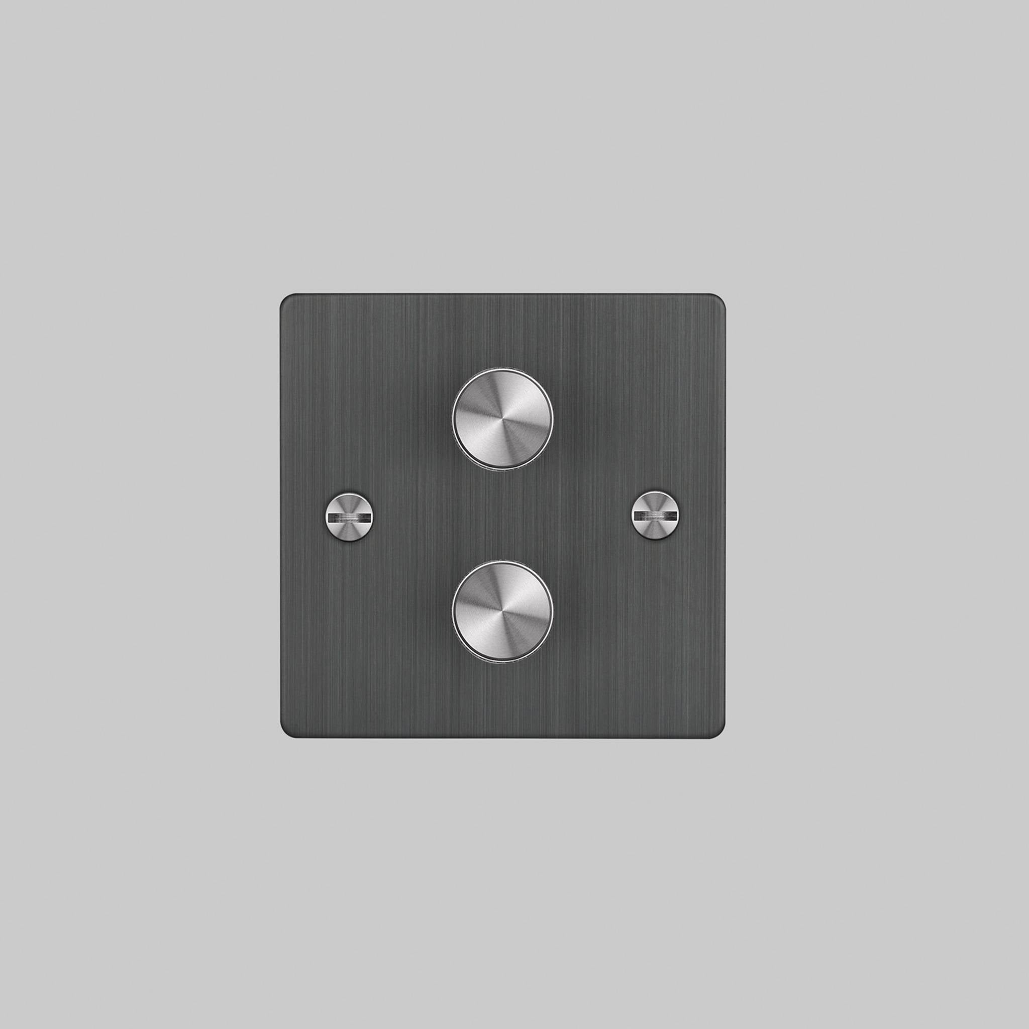 Buster + Punch 2G 120W Dimmer Switch - Smoked Bronze Back Plate & Cross Knurl