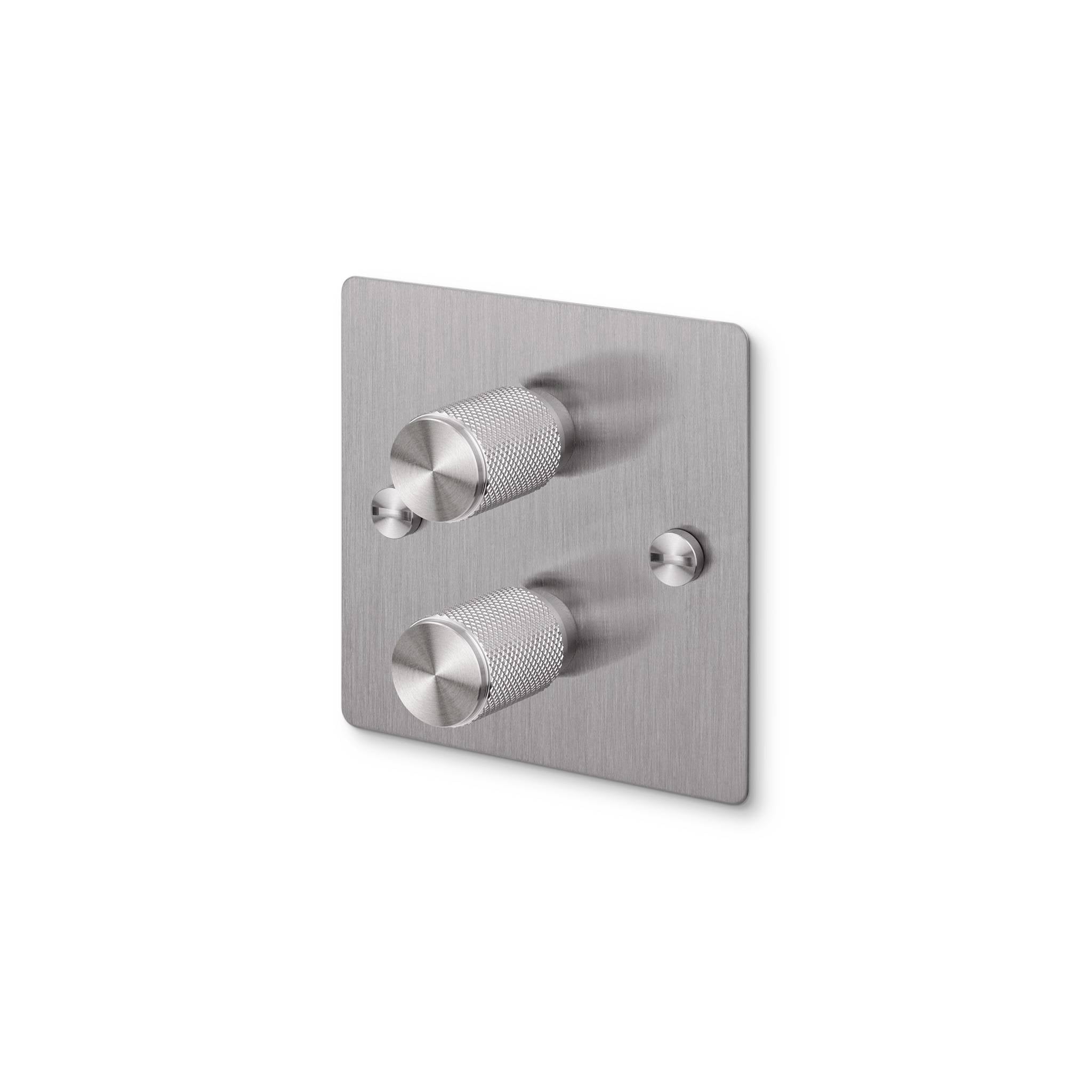 Buster + Punch 2G 120W Dimmer Switch - Steel Back Plate & Cross Knurl