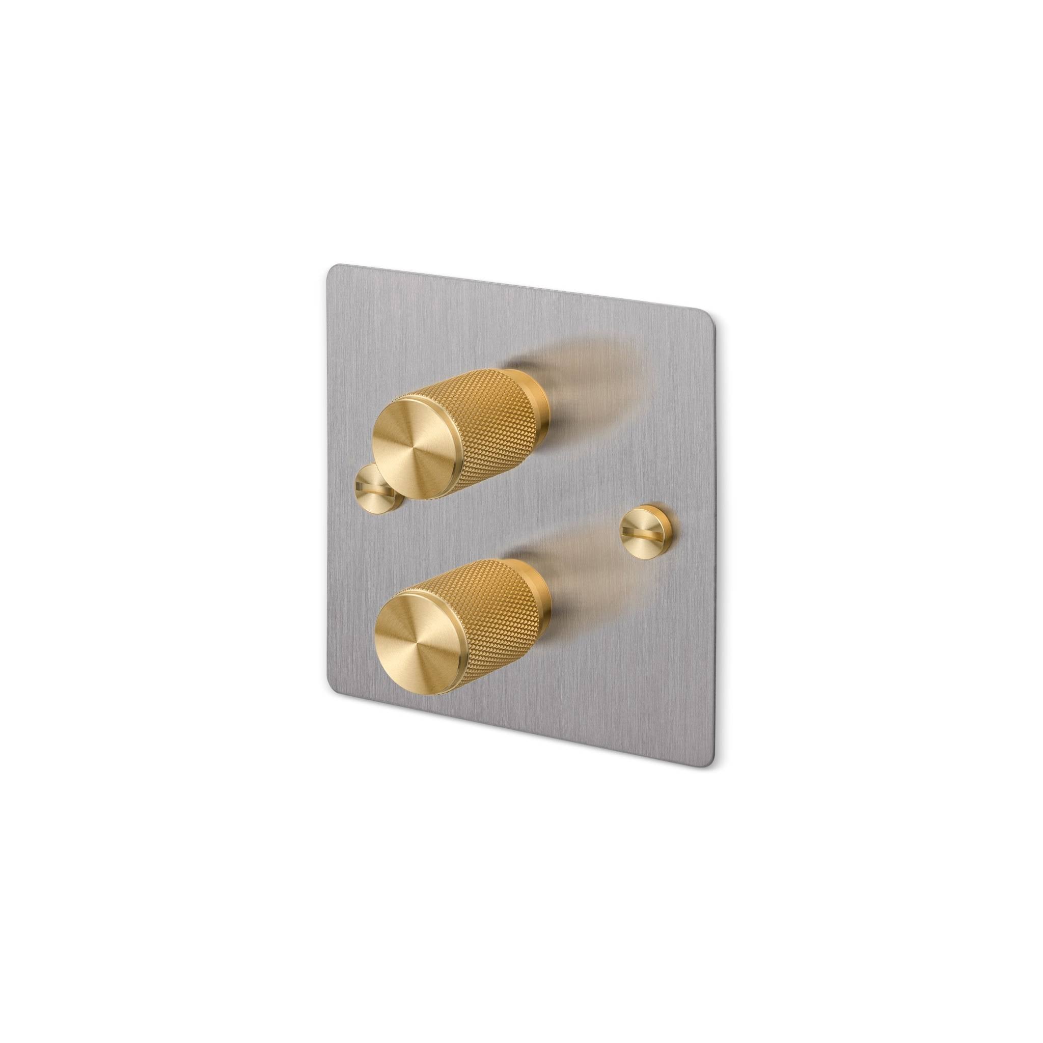 Buster + Punch 2G 120W Dimmer Switch - Steel Back Plate & Cross Knurl