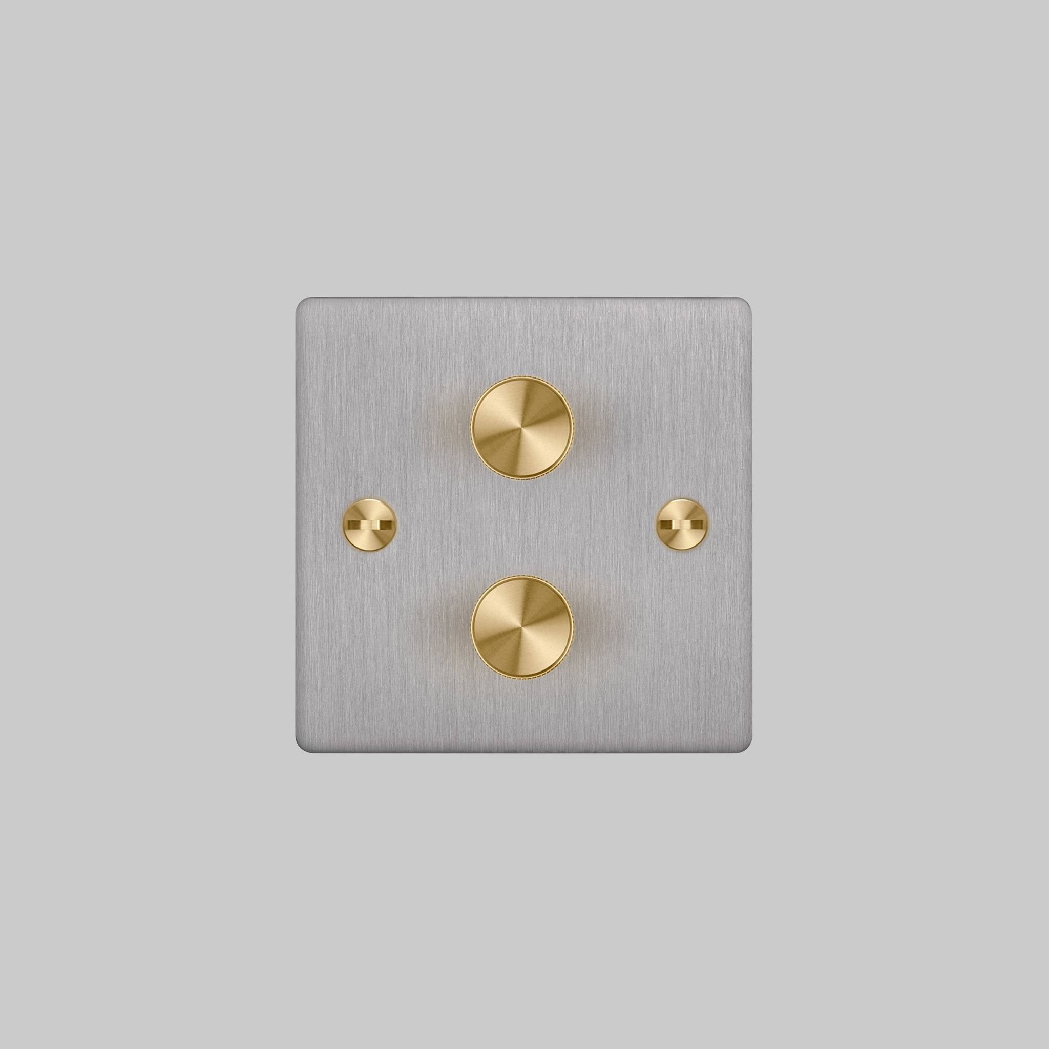Buster + Punch 2G 120W Dimmer Switch - Steel Back Plate & Cross Knurl