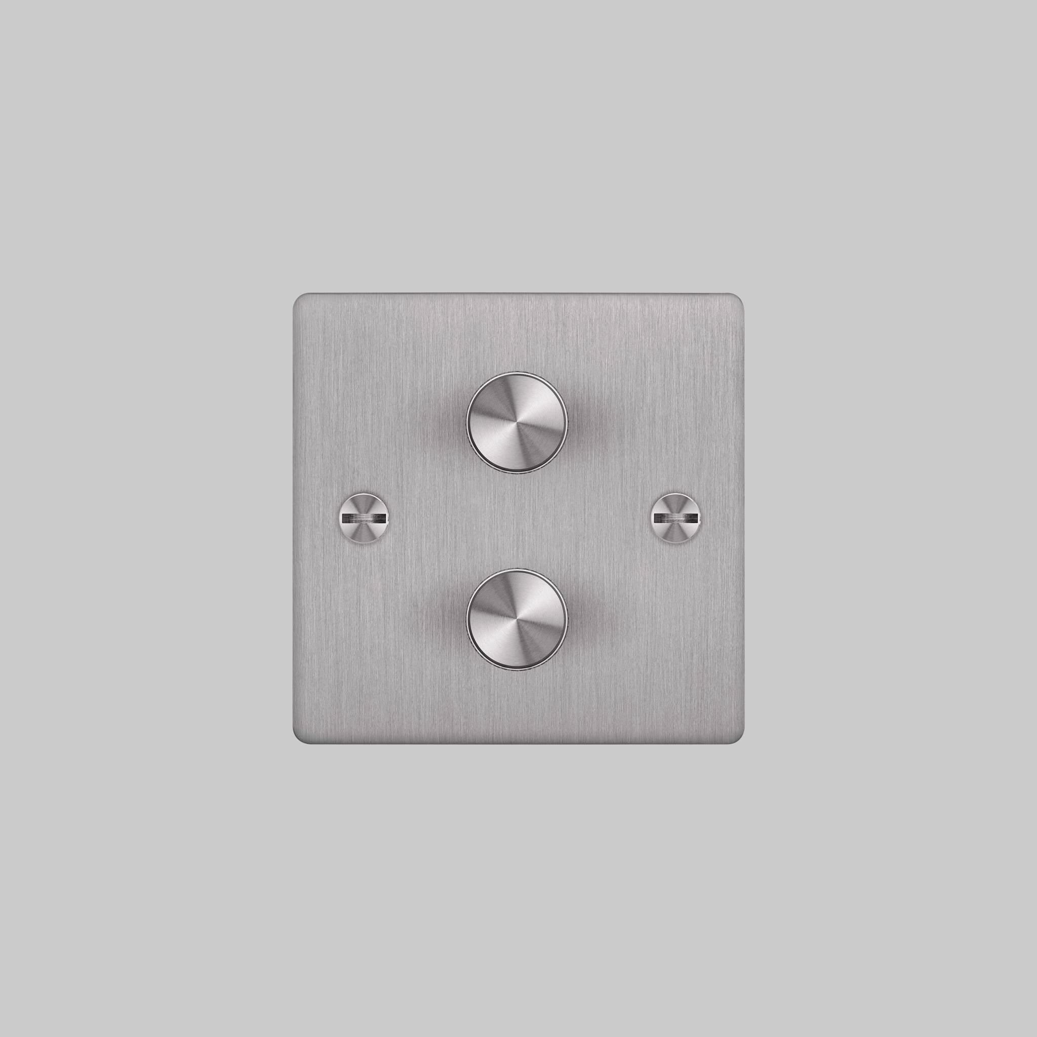 Buster + Punch 2G 120W Dimmer Switch - Steel Back Plate & Cross Knurl