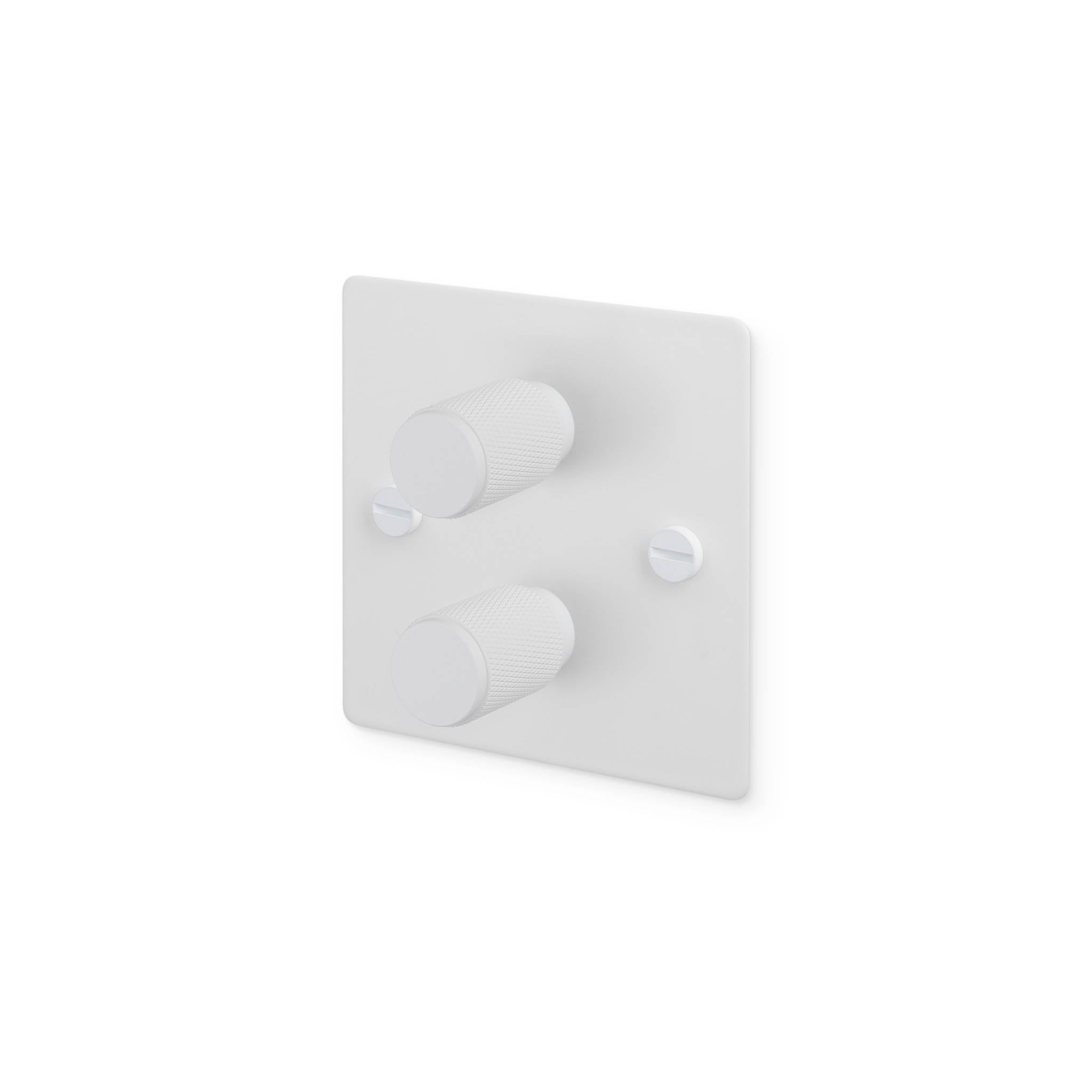 Buster + Punch 2G 120W Dimmer Switch - White Back Plate & Cross Knurl
