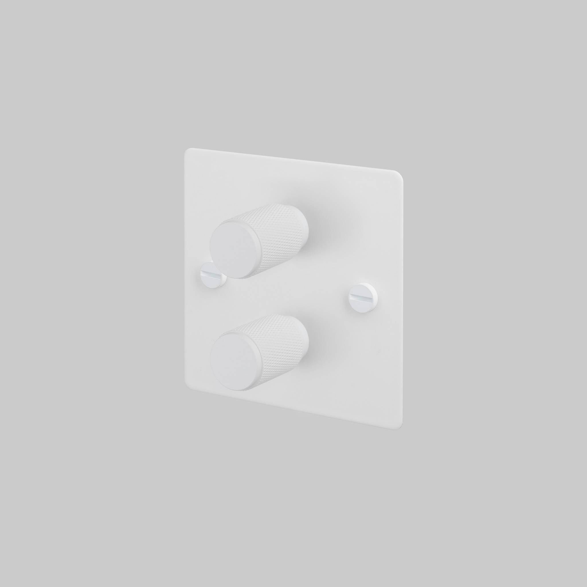 Buster + Punch 2G 120W Dimmer Switch - White Back Plate & Cross Knurl