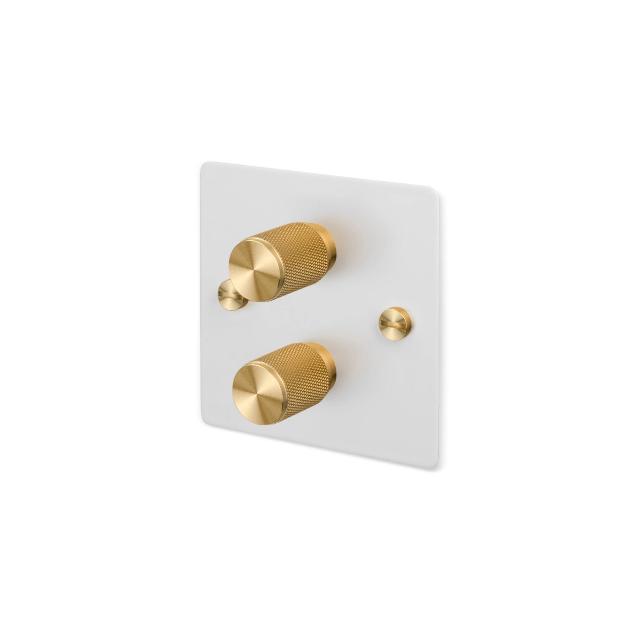 Buster + Punch 2G 120W Dimmer Switch - White Back Plate & Cross Knurl