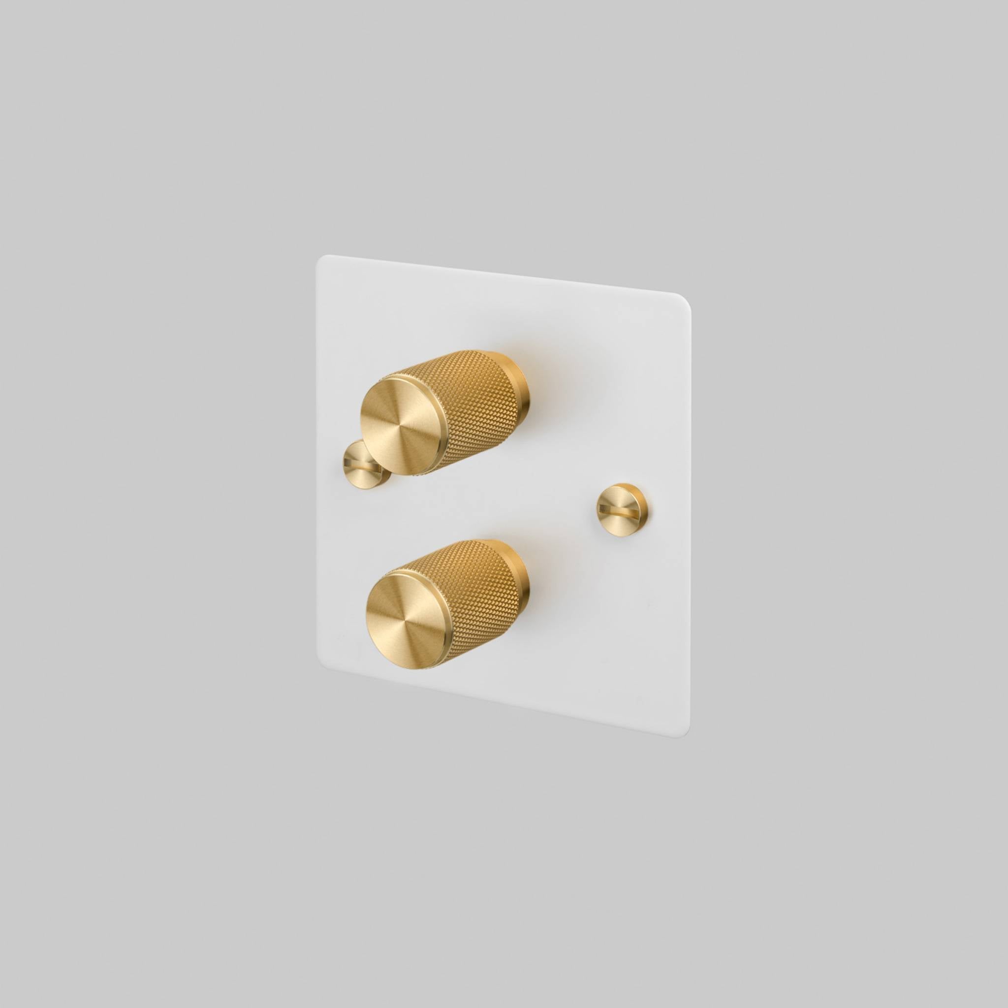 Buster + Punch 2G 120W Dimmer Switch - White Back Plate & Cross Knurl