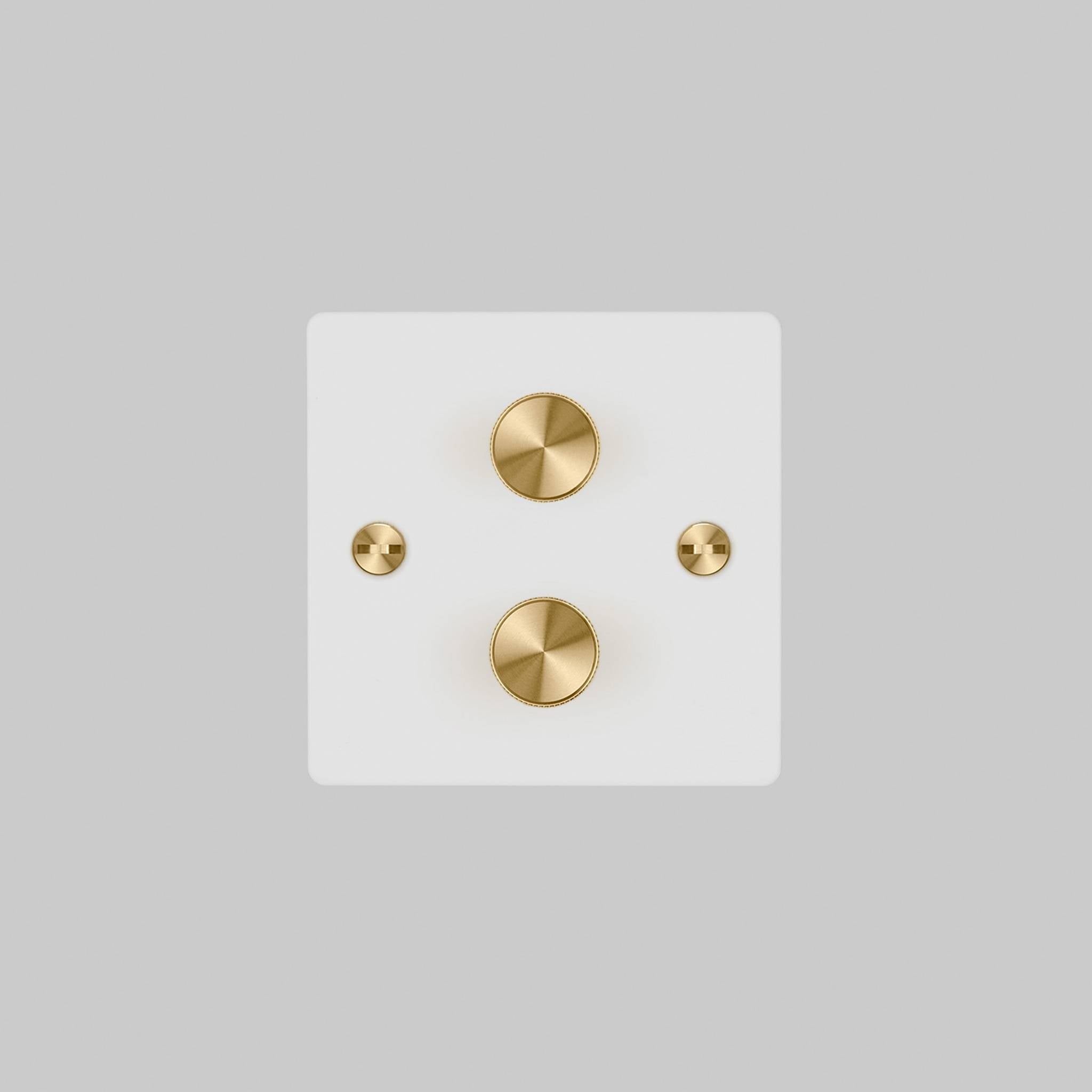 Buster + Punch 2G 120W Dimmer Switch - White Back Plate & Cross Knurl