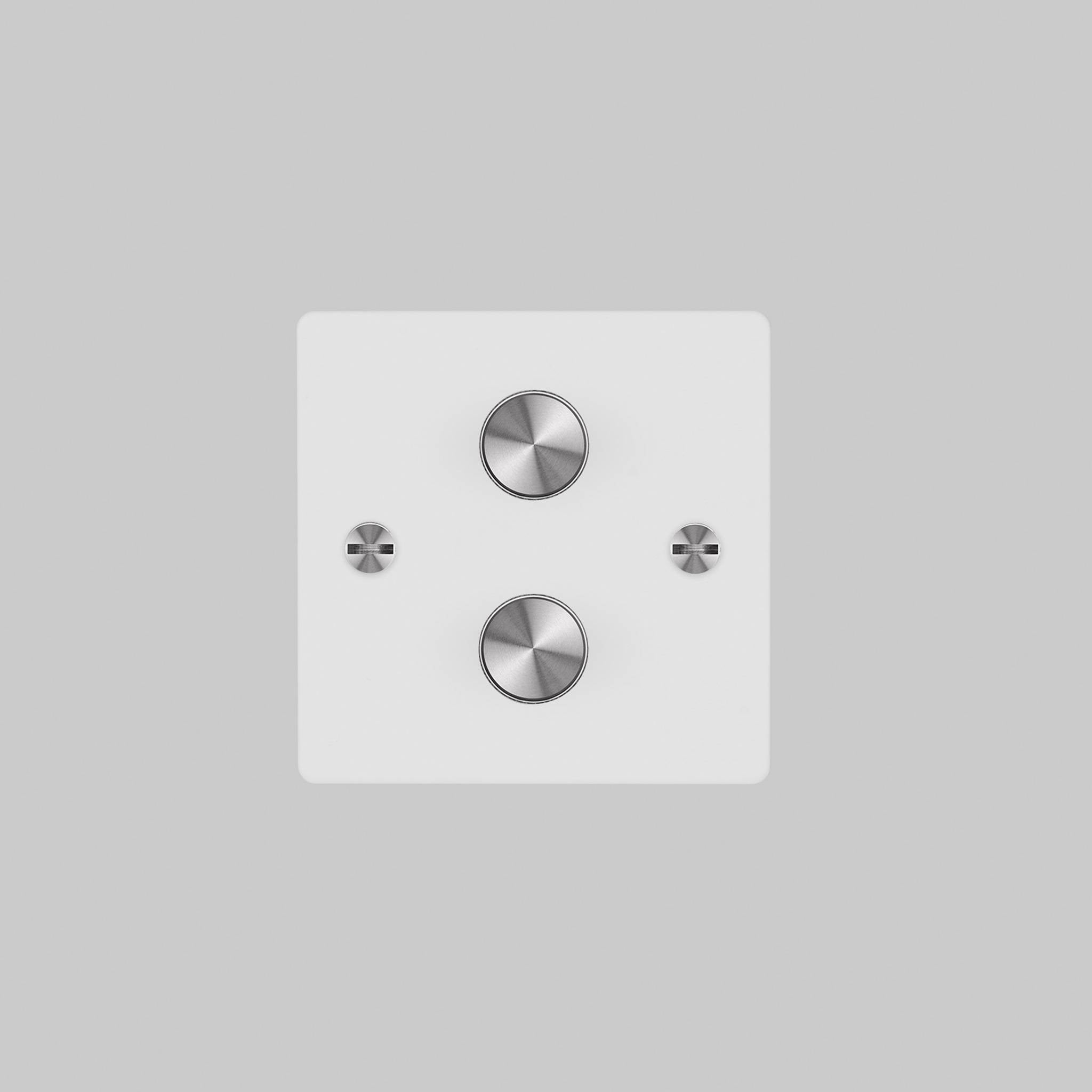 Buster + Punch 2G 120W Dimmer Switch - White Back Plate & Cross Knurl
