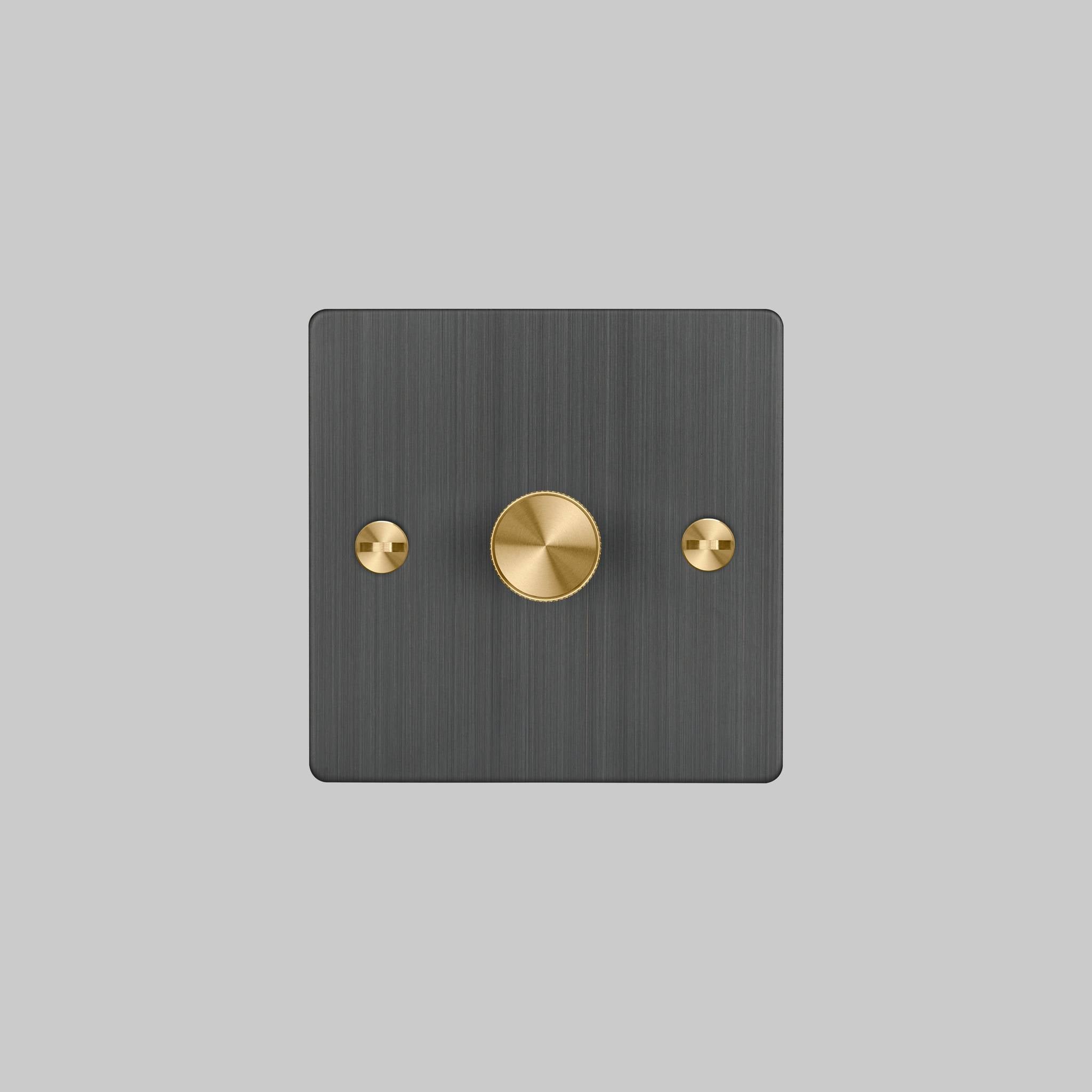 Buster + Punch 1G 120W Dimmer Switch - Smoked Bronze Back Plate & Cross Knurl