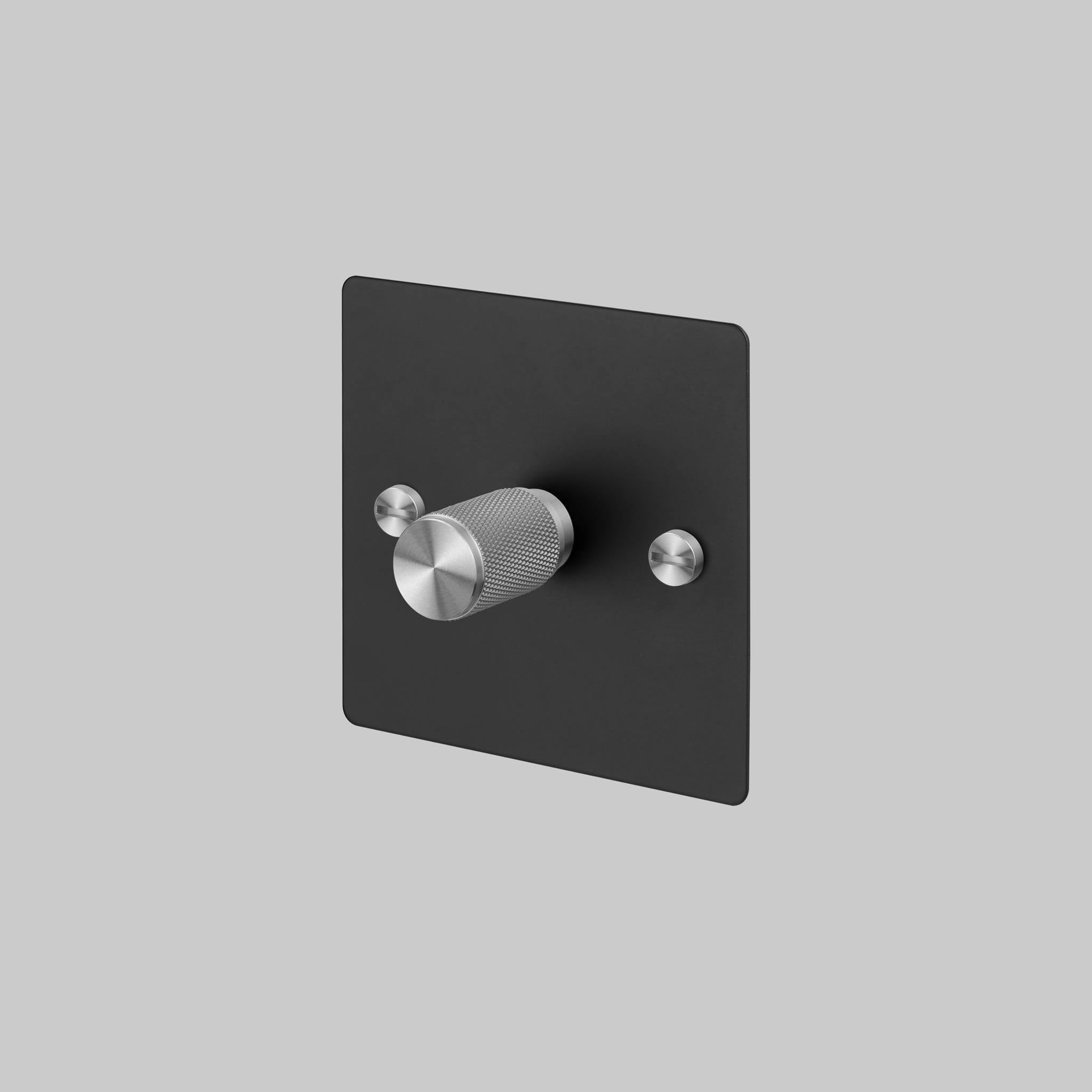 Buster + Punch 1G 120W Dimmer Switch - Black Back Plate & Cross Knurl