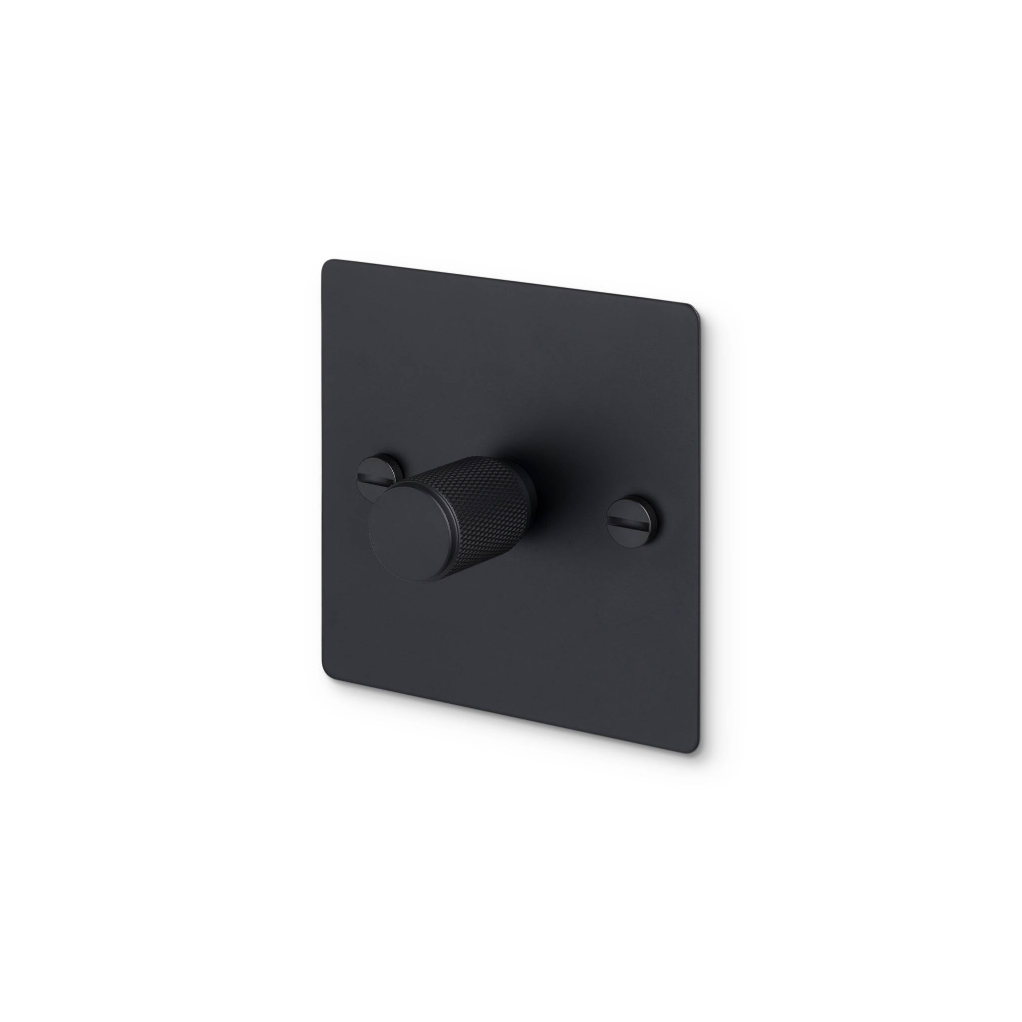 Buster + Punch 1G 120W Dimmer Switch - Black Back Plate & Cross Knurl