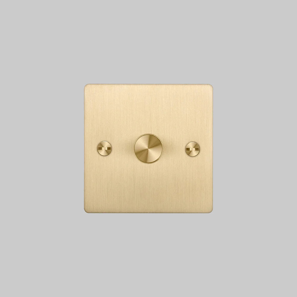 Buster + Punch 1G Dimmer Switch 120W - Brass Back Plate & Cross Knurl Pattern