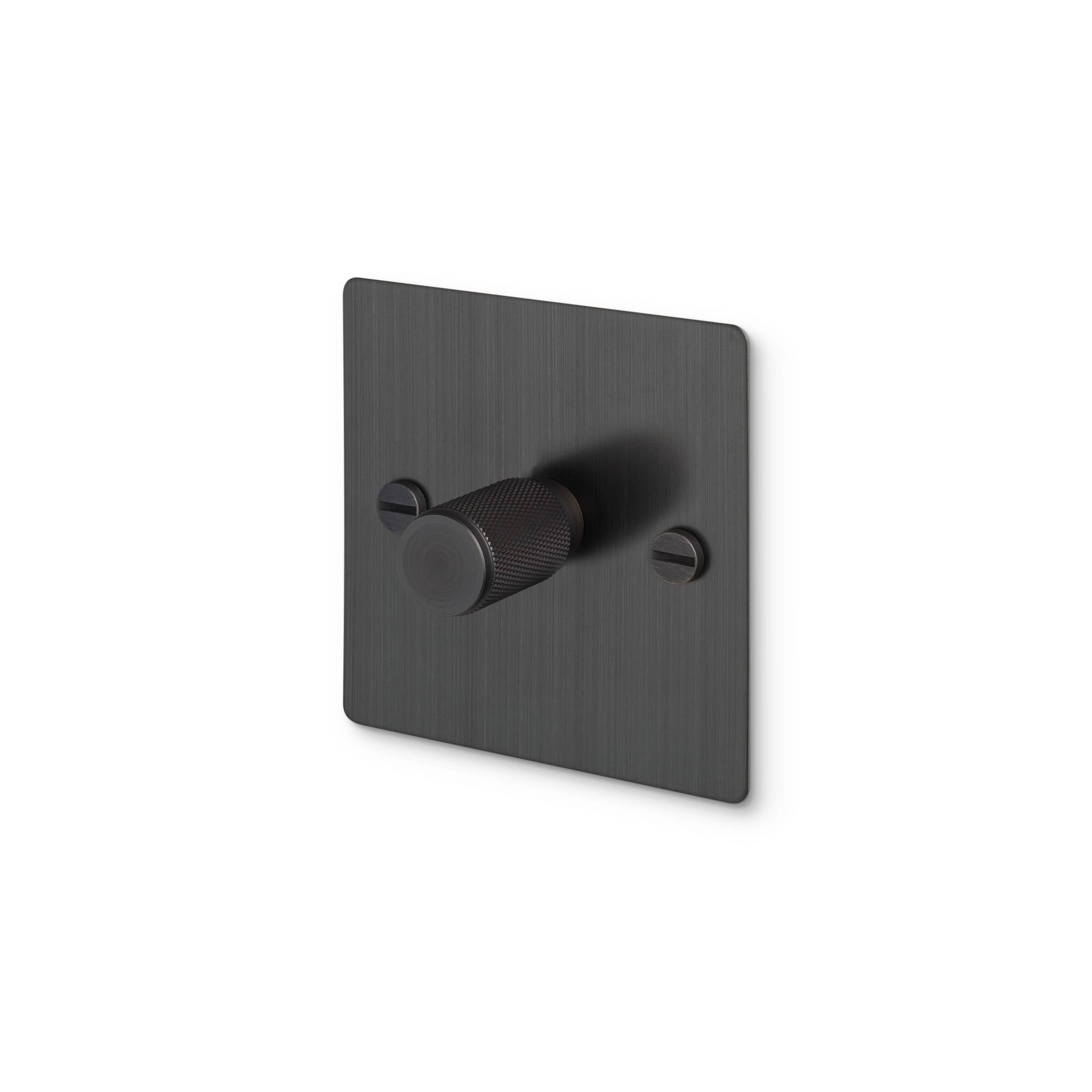 Buster + Punch 1G 120W Dimmer Switch - Smoked Bronze Back Plate & Cross Knurl