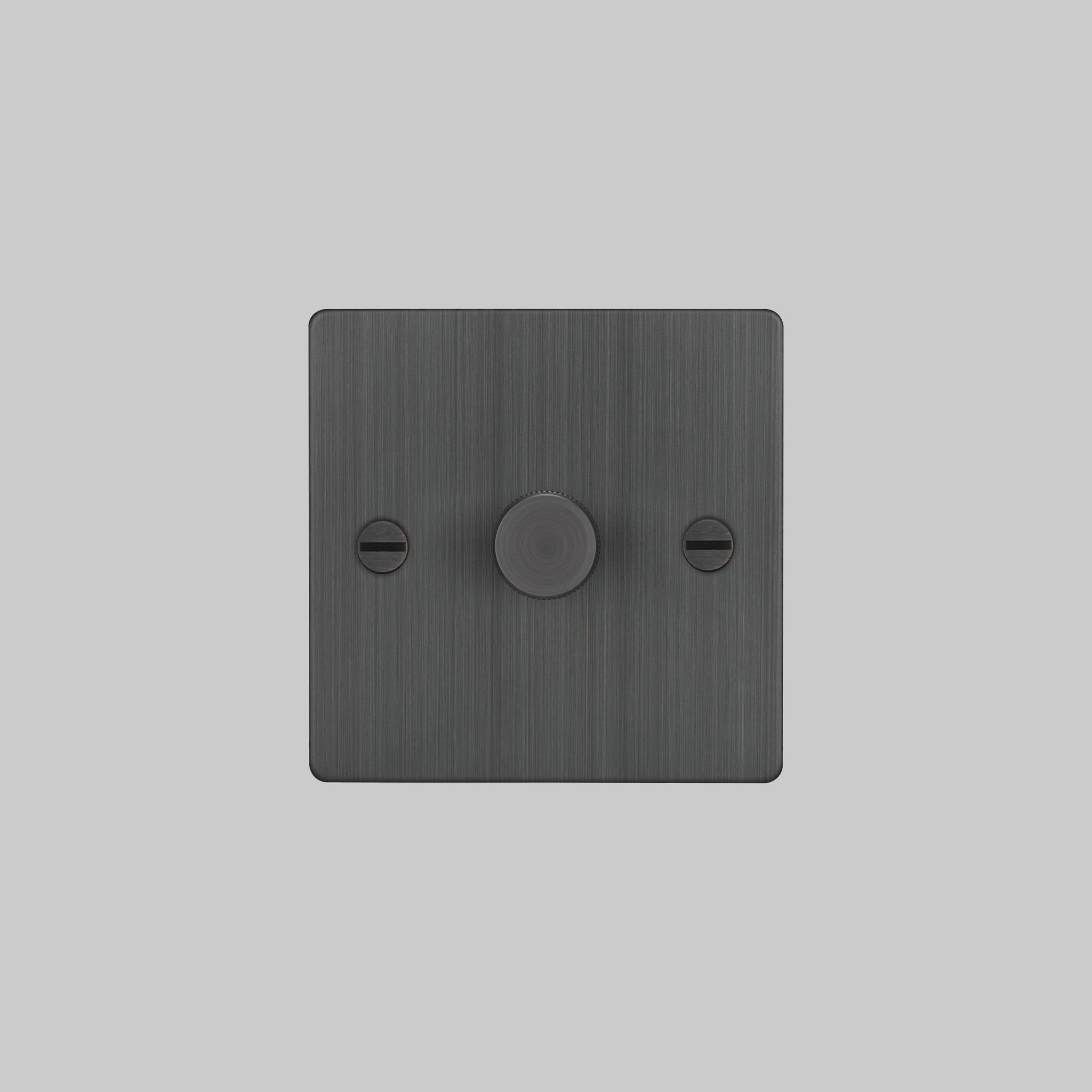 Buster + Punch 1G 120W Dimmer Switch - Smoked Bronze Back Plate & Cross Knurl
