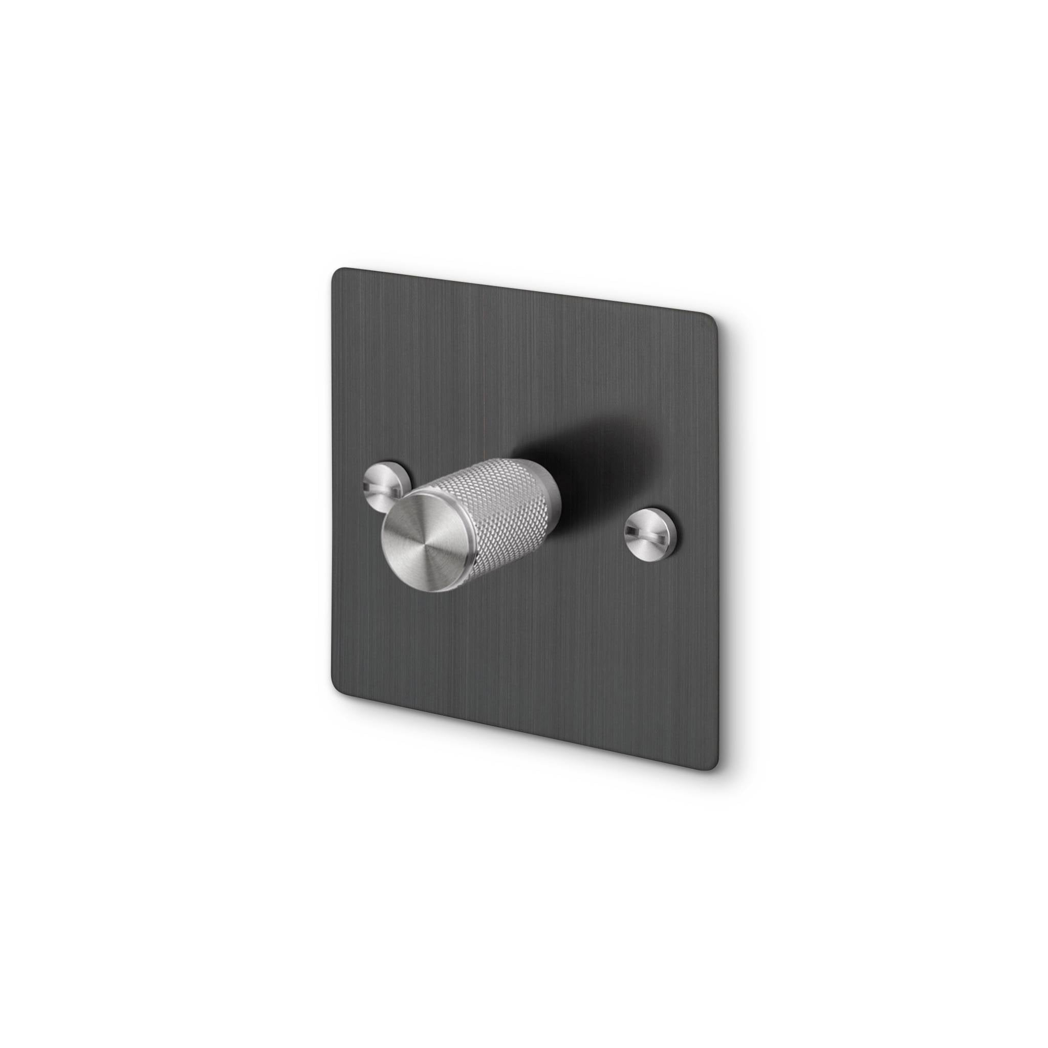 Buster + Punch 1G 120W Dimmer Switch - Smoked Bronze Back Plate & Cross Knurl