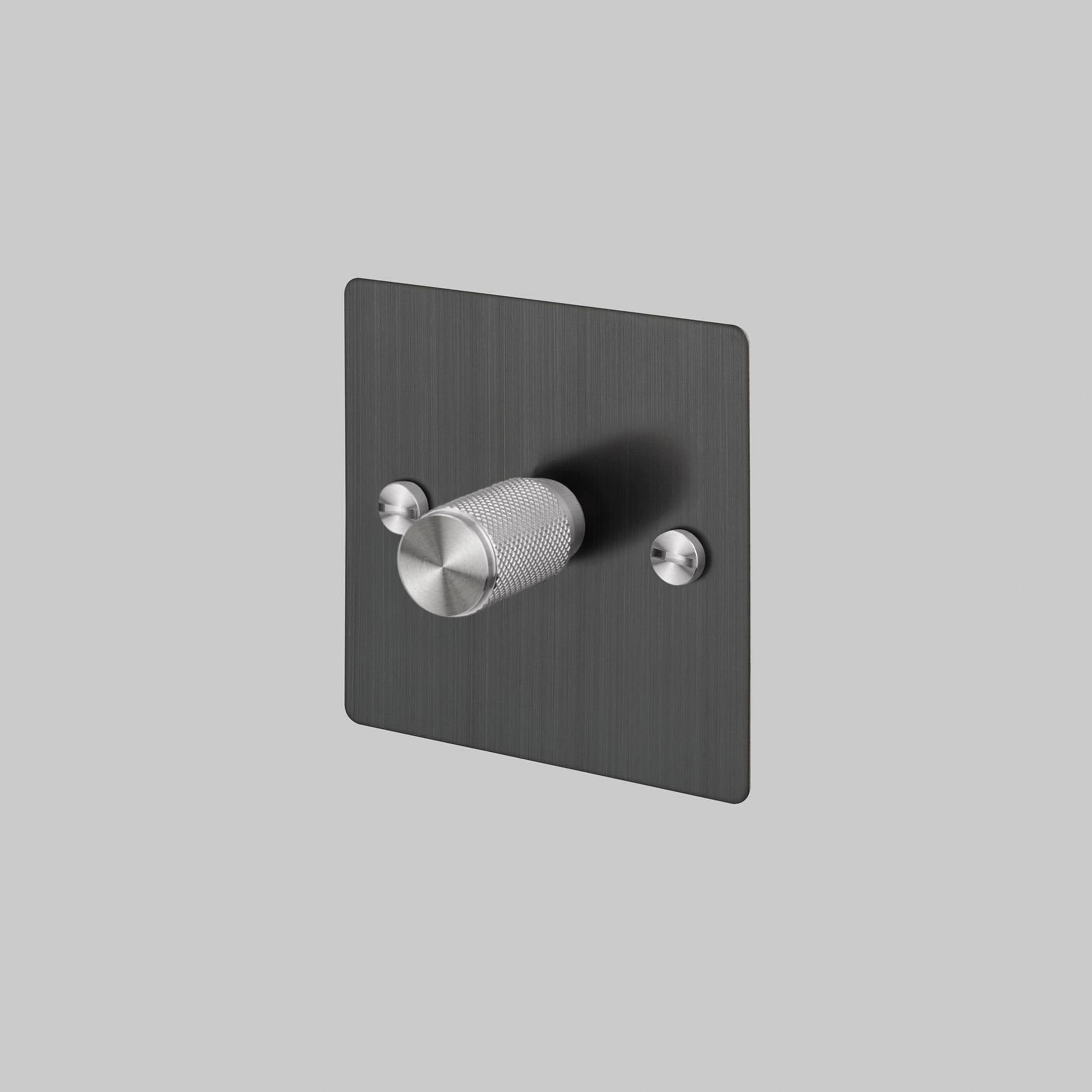 Buster + Punch 1G 120W Dimmer Switch - Smoked Bronze Back Plate & Cross Knurl