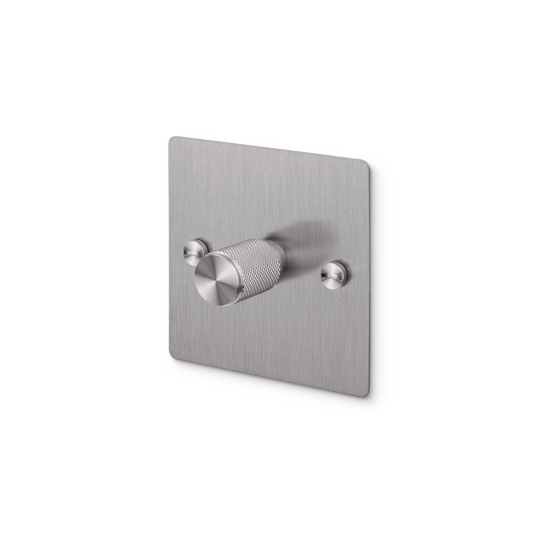 Buster + Punch 1G 120W Dimmer Switch - Steel Back Plate & Cross Knurl