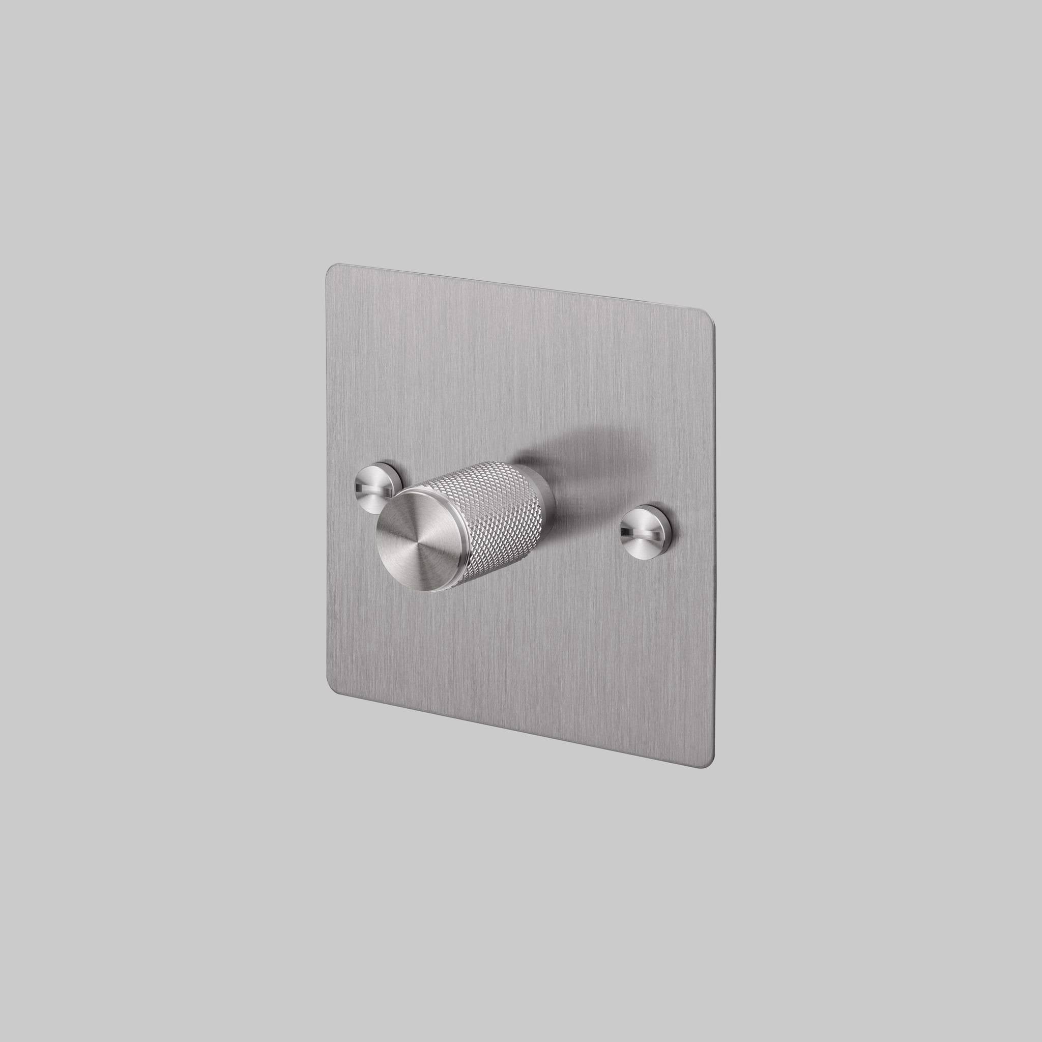 Buster + Punch 1G 120W Dimmer Switch - Steel Back Plate & Cross Knurl