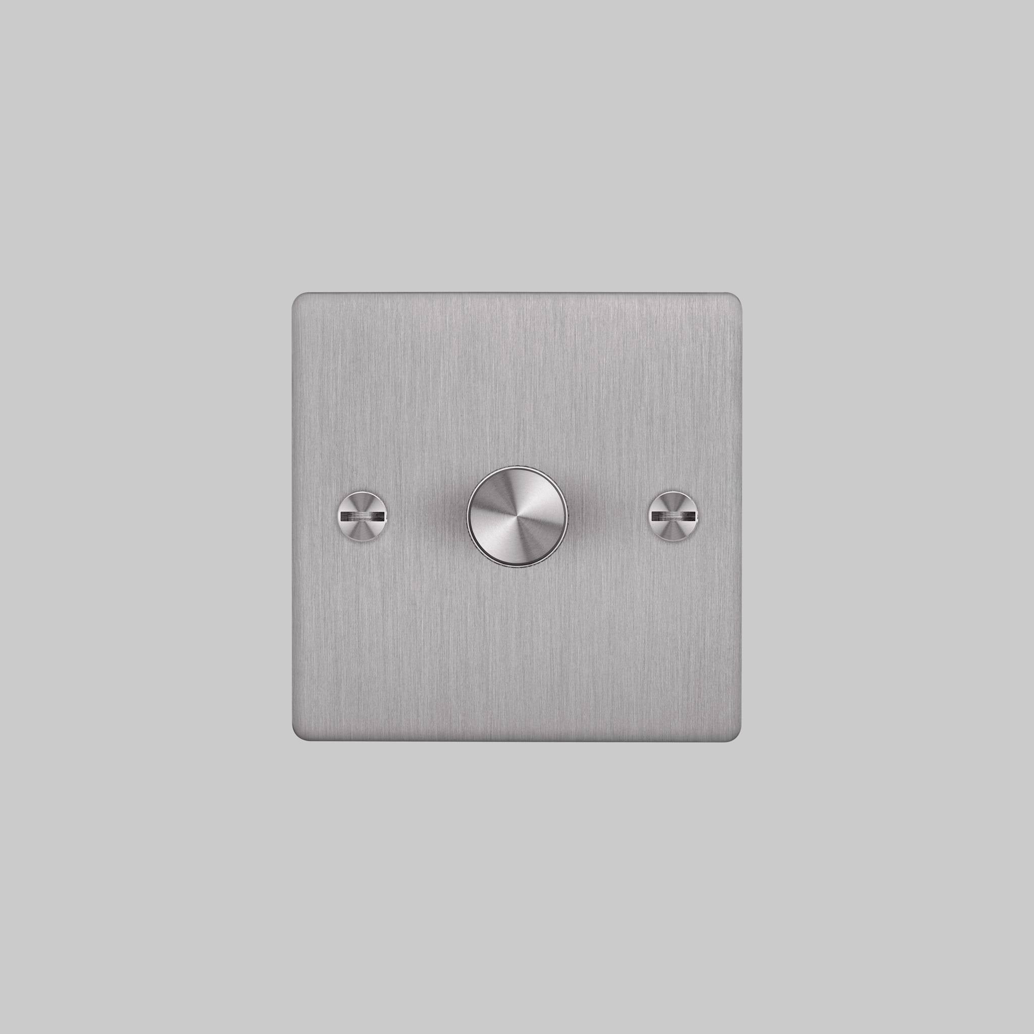 Buster + Punch 1G 120W Dimmer Switch - Steel Back Plate & Cross Knurl