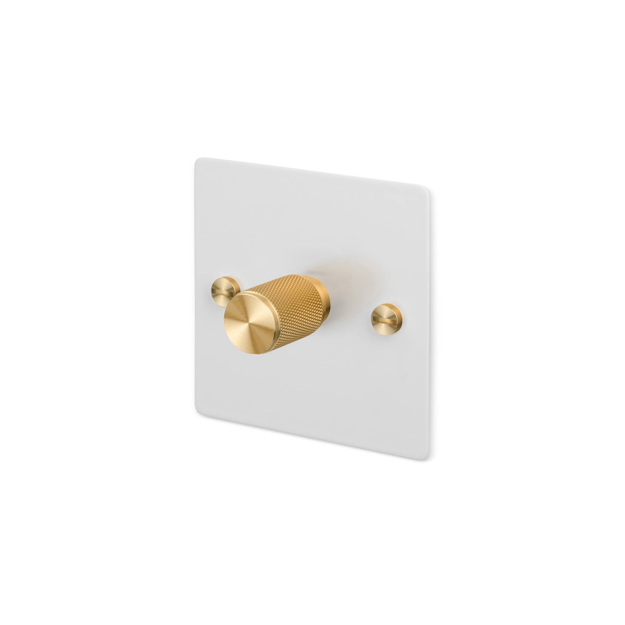 Buster + Punch 1G 120W Dimmer Switch - White Back Plate & Cross Knurl