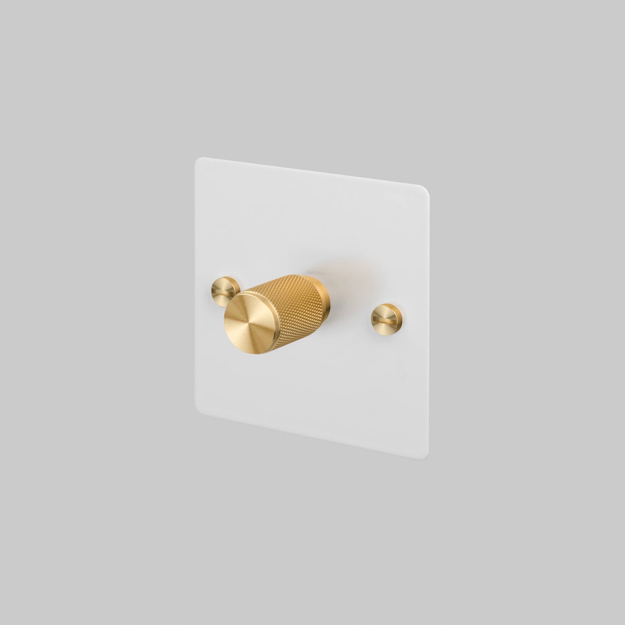 Buster + Punch 1G 120W Dimmer Switch - White Back Plate & Cross Knurl