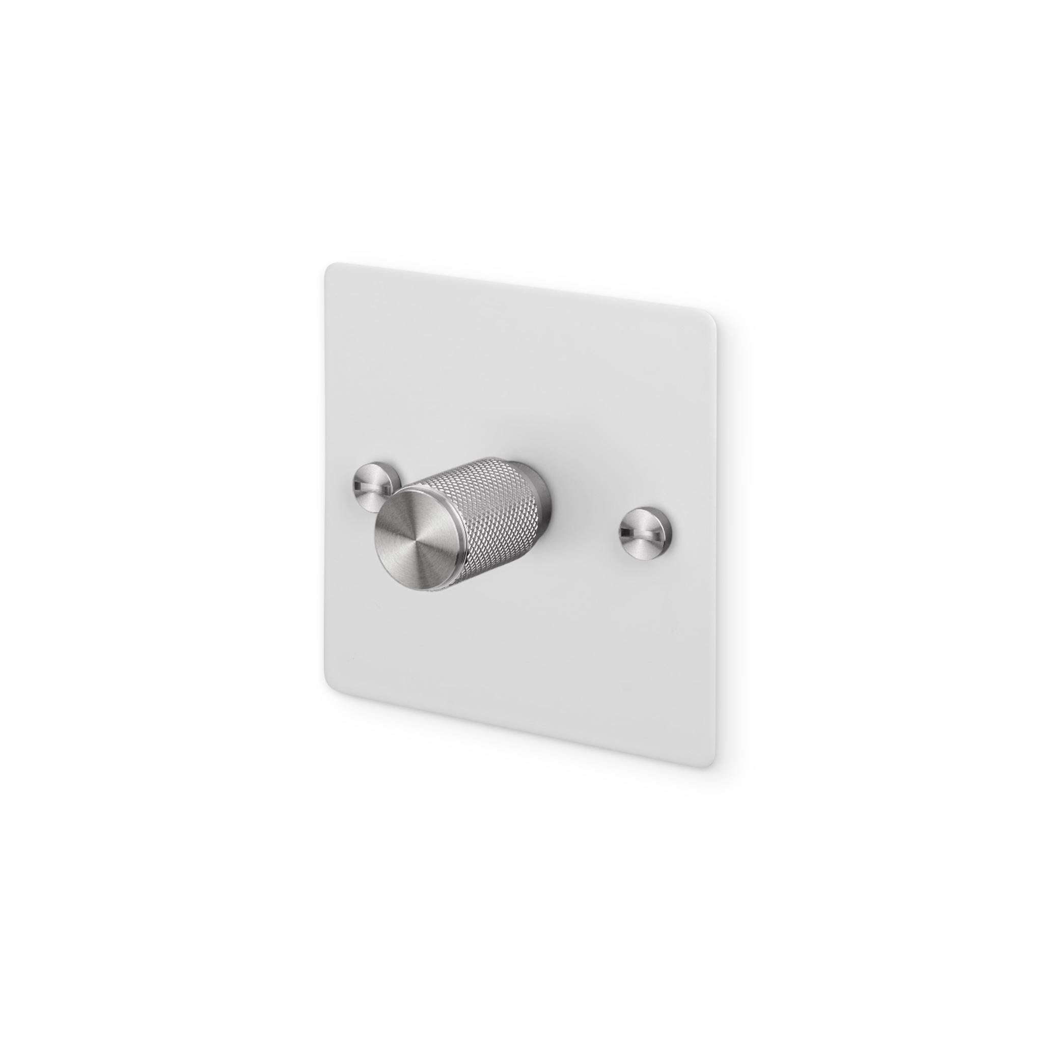 Buster + Punch 1G 120W Dimmer Switch - White Back Plate & Cross Knurl