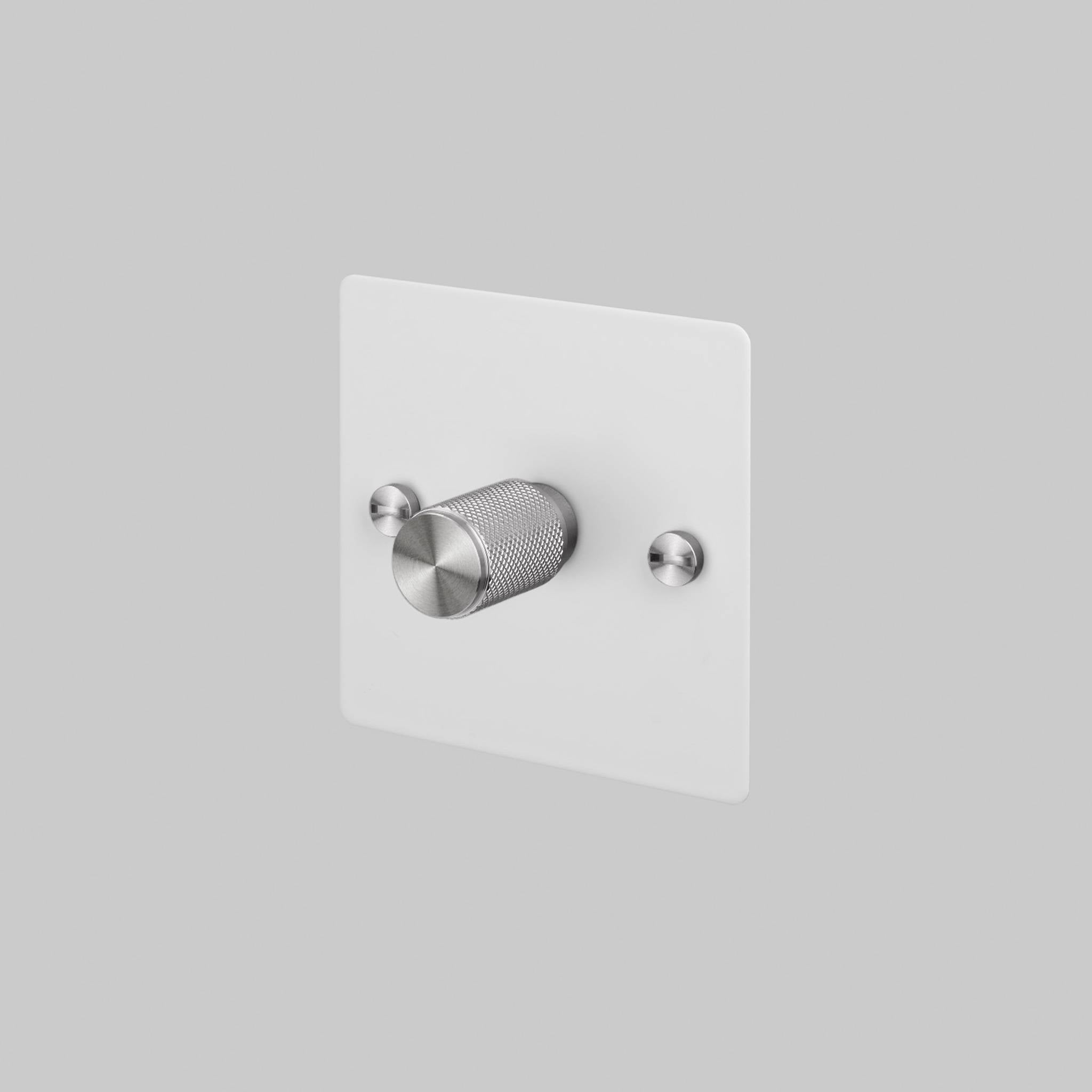 Buster + Punch 1G 120W Dimmer Switch - White Back Plate & Cross Knurl