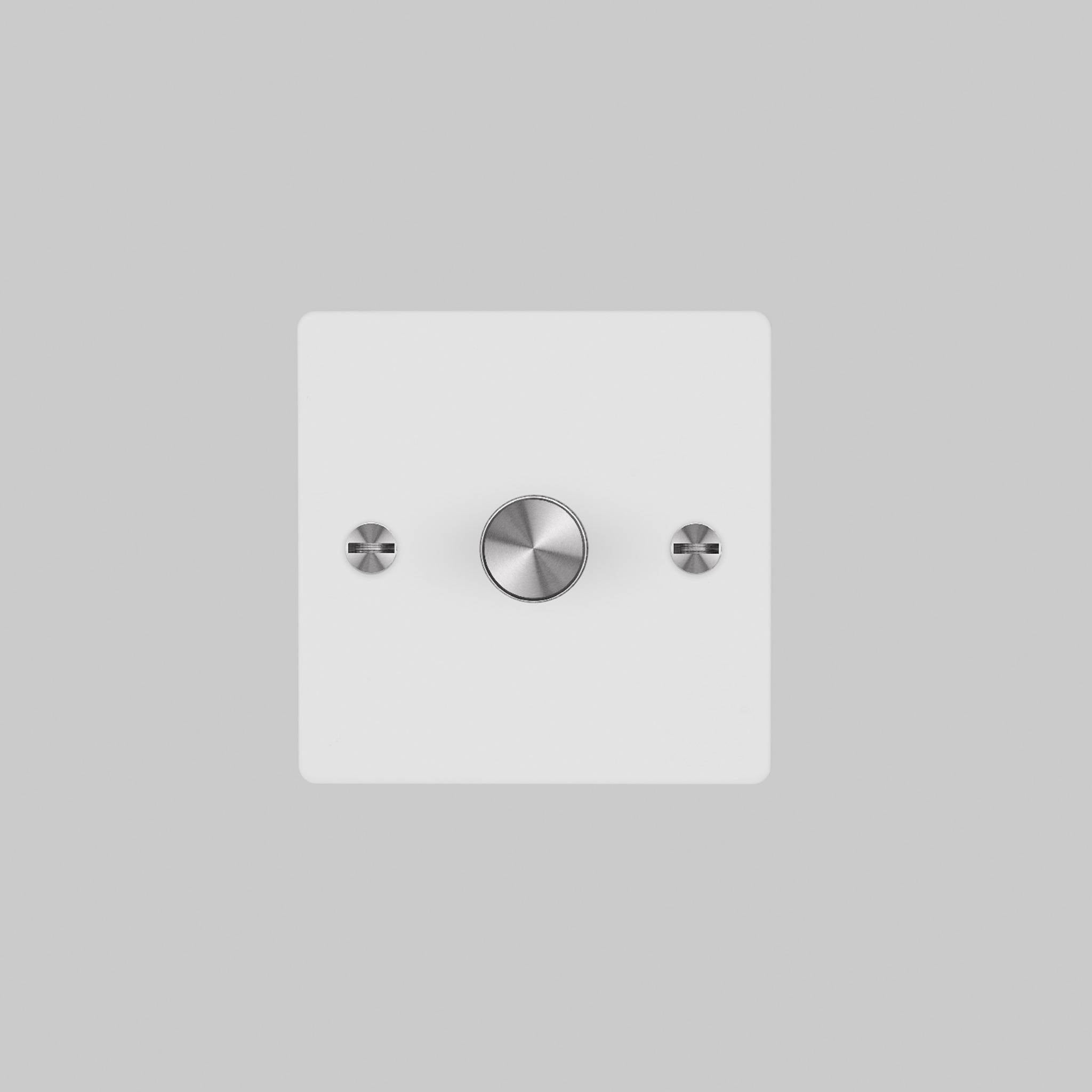 Buster + Punch 1G 120W Dimmer Switch - White Back Plate & Cross Knurl