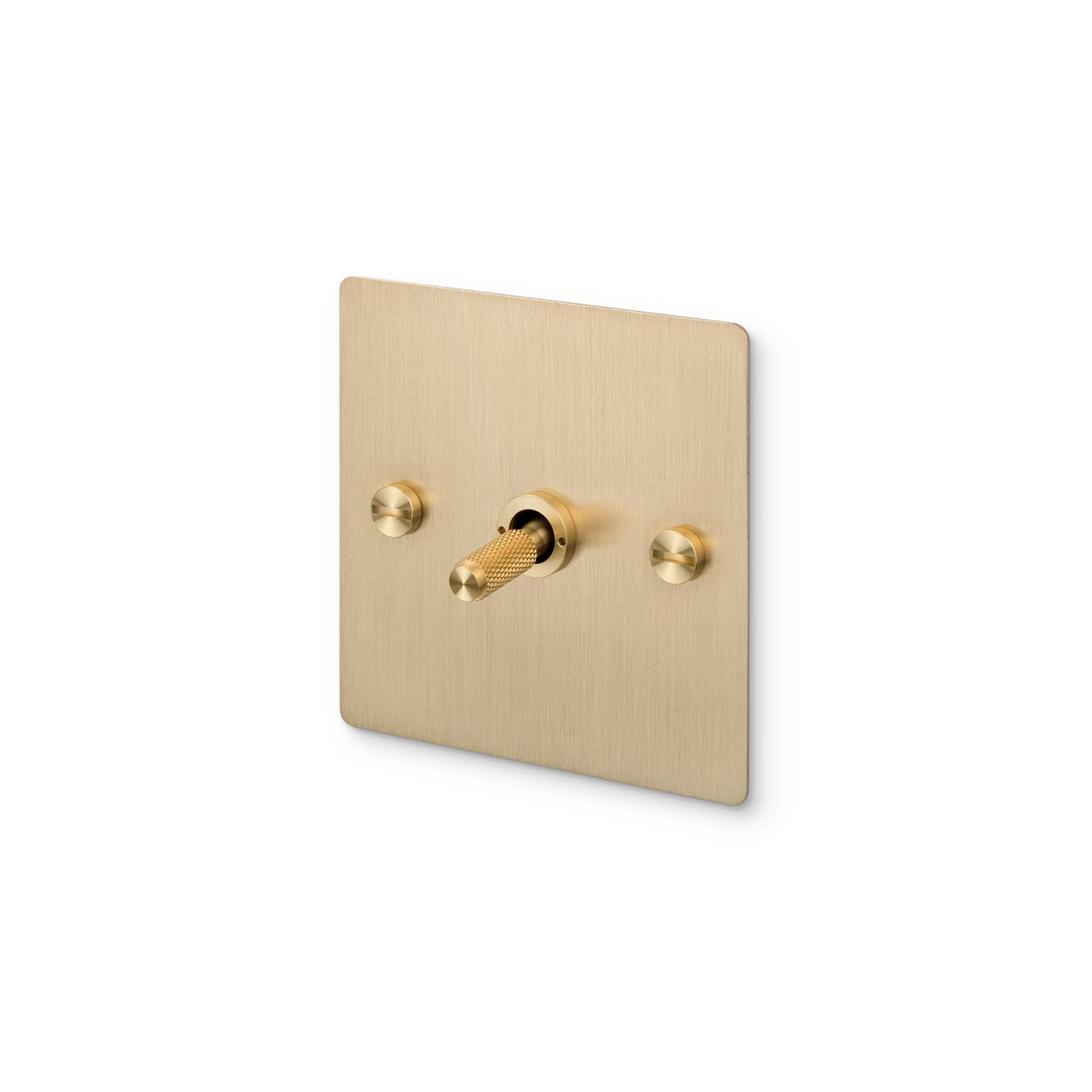 Buster + Punch 1G Intermediate 3-Way Toggle Switch - Smoked Bronze Back Plate & Cross Knurl