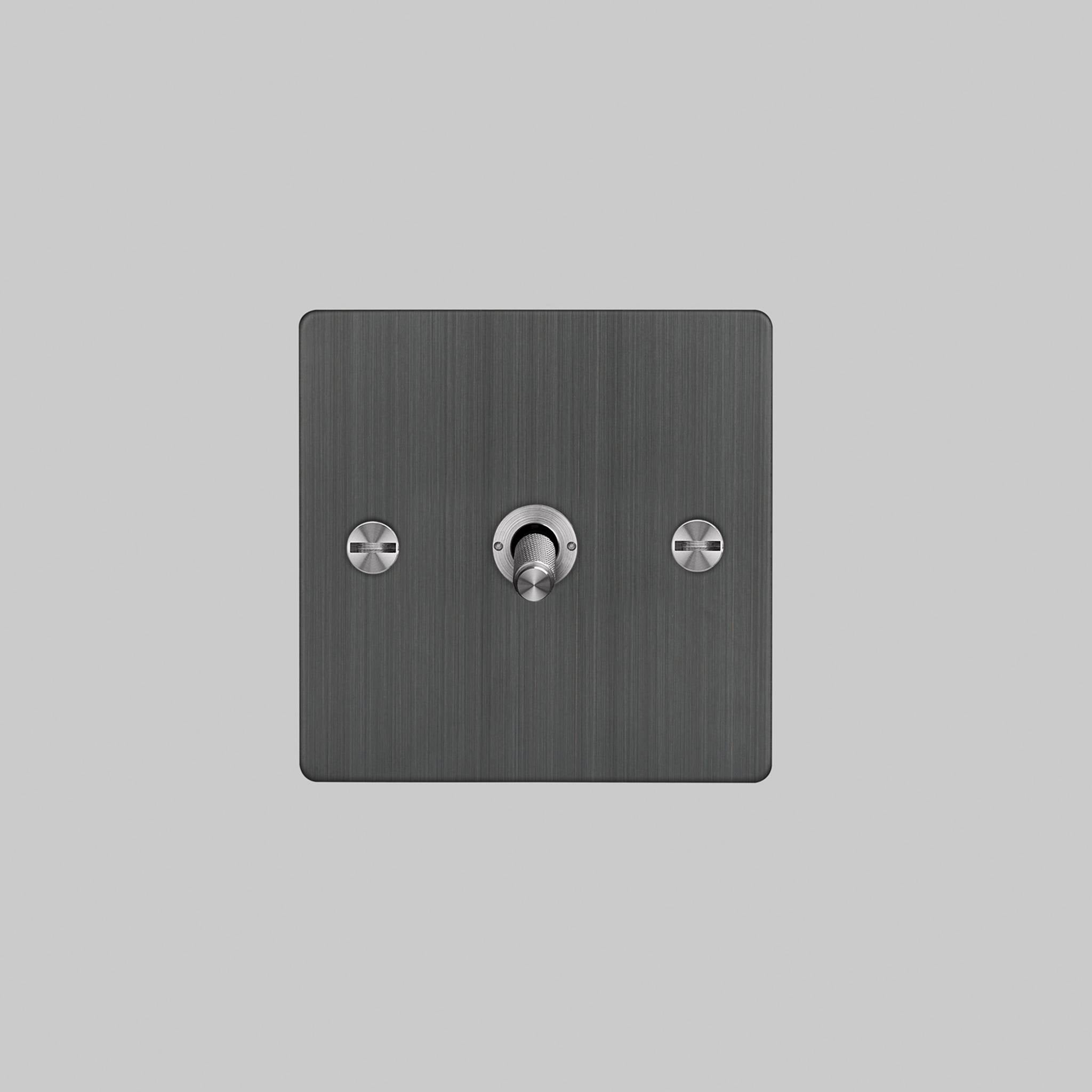 Buster + Punch 1G Intermediate 3-Way Toggle Switch - Smoked Bronze Back Plate & Cross Knurl