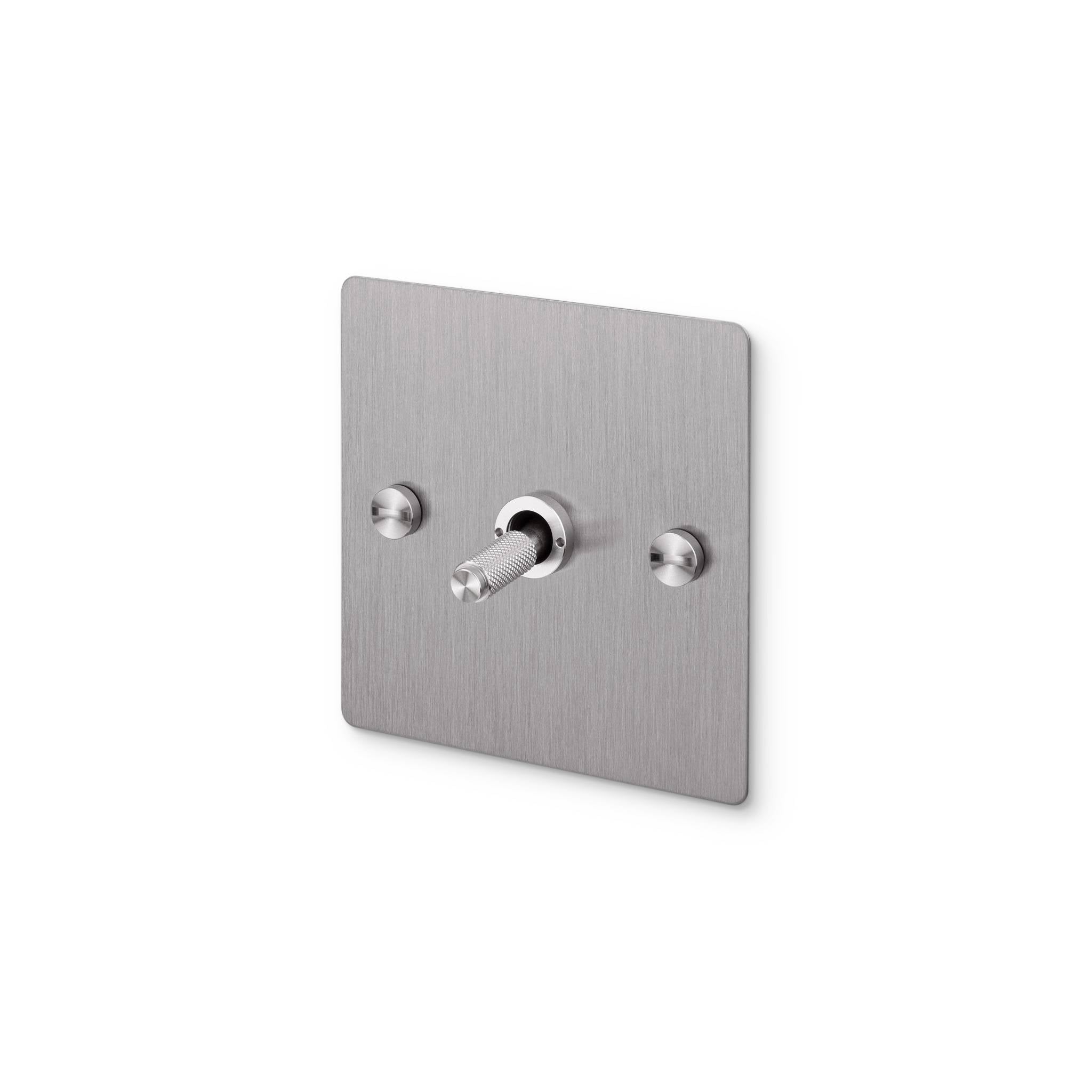 Buster + Punch 1G Intermediate 3-Way Toggle Switch - Steel Back Plate & Cross Knurl