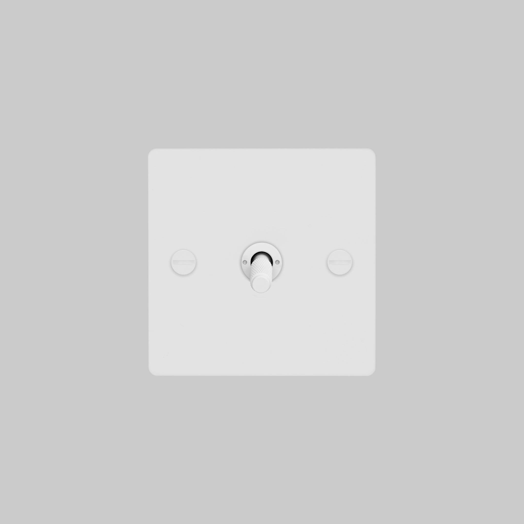 Buster + Punch 1G Intermediate 3-Way Toggle Switch - White Back Plate & Cross Knurl