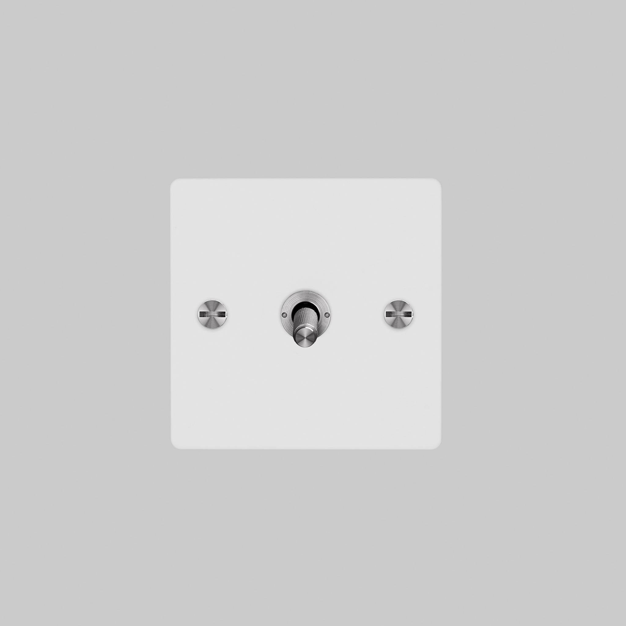 Buster + Punch 1G Intermediate 3-Way Toggle Switch - White Back Plate & Cross Knurl
