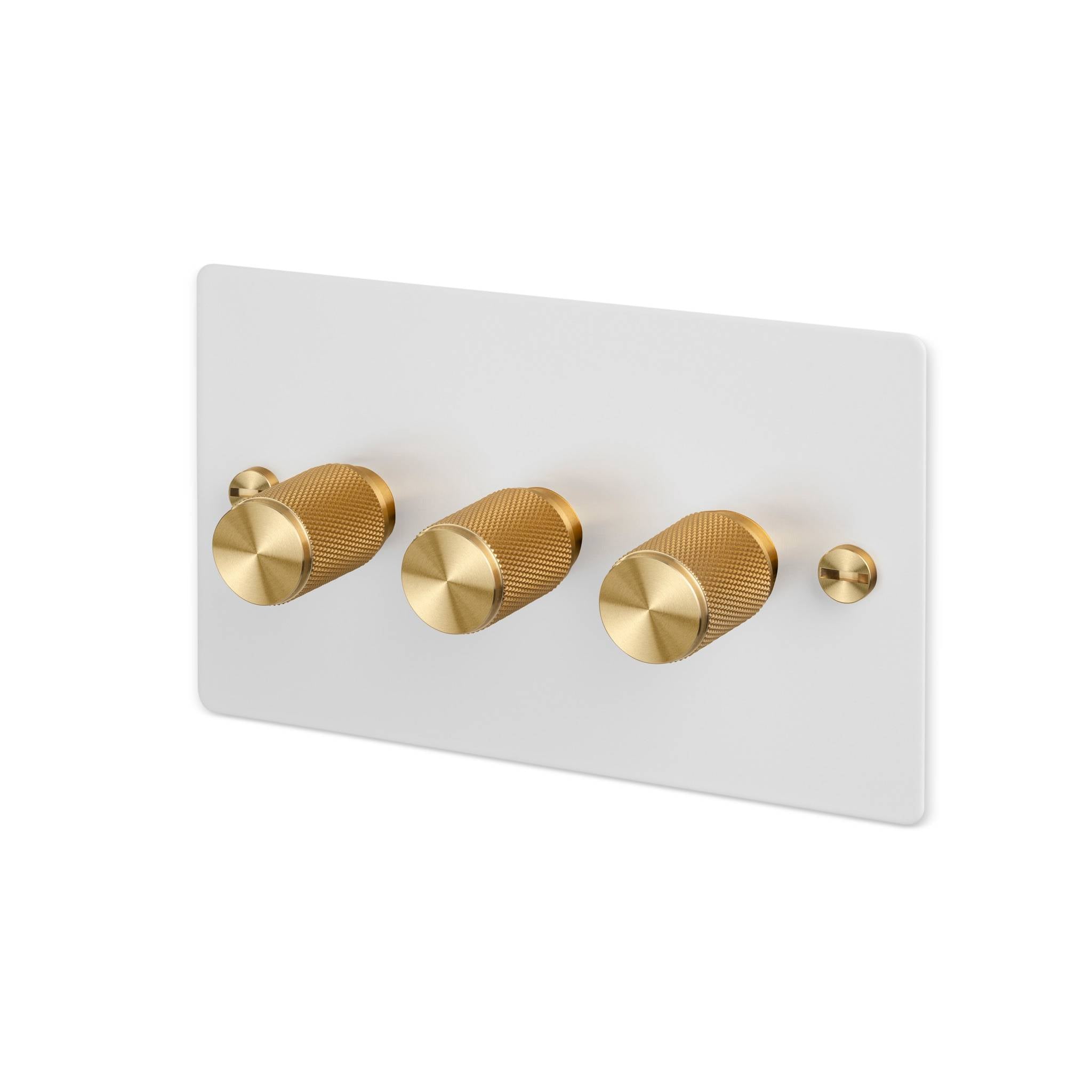 Buster + Punch 3G 120W Dimmer Switch - White Back Plate & Cross Knurl