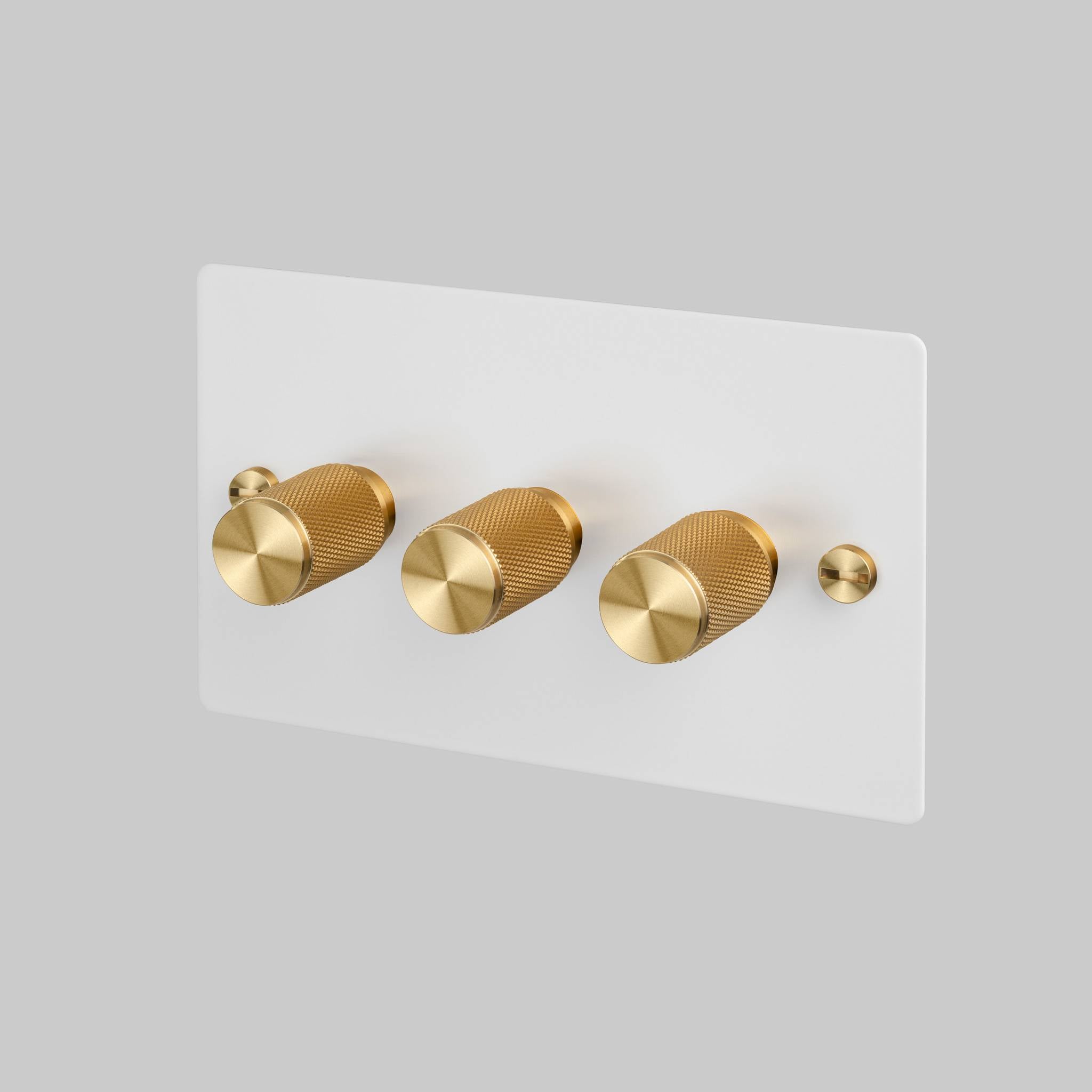 Buster + Punch 3G 120W Dimmer Switch - White Back Plate & Cross Knurl
