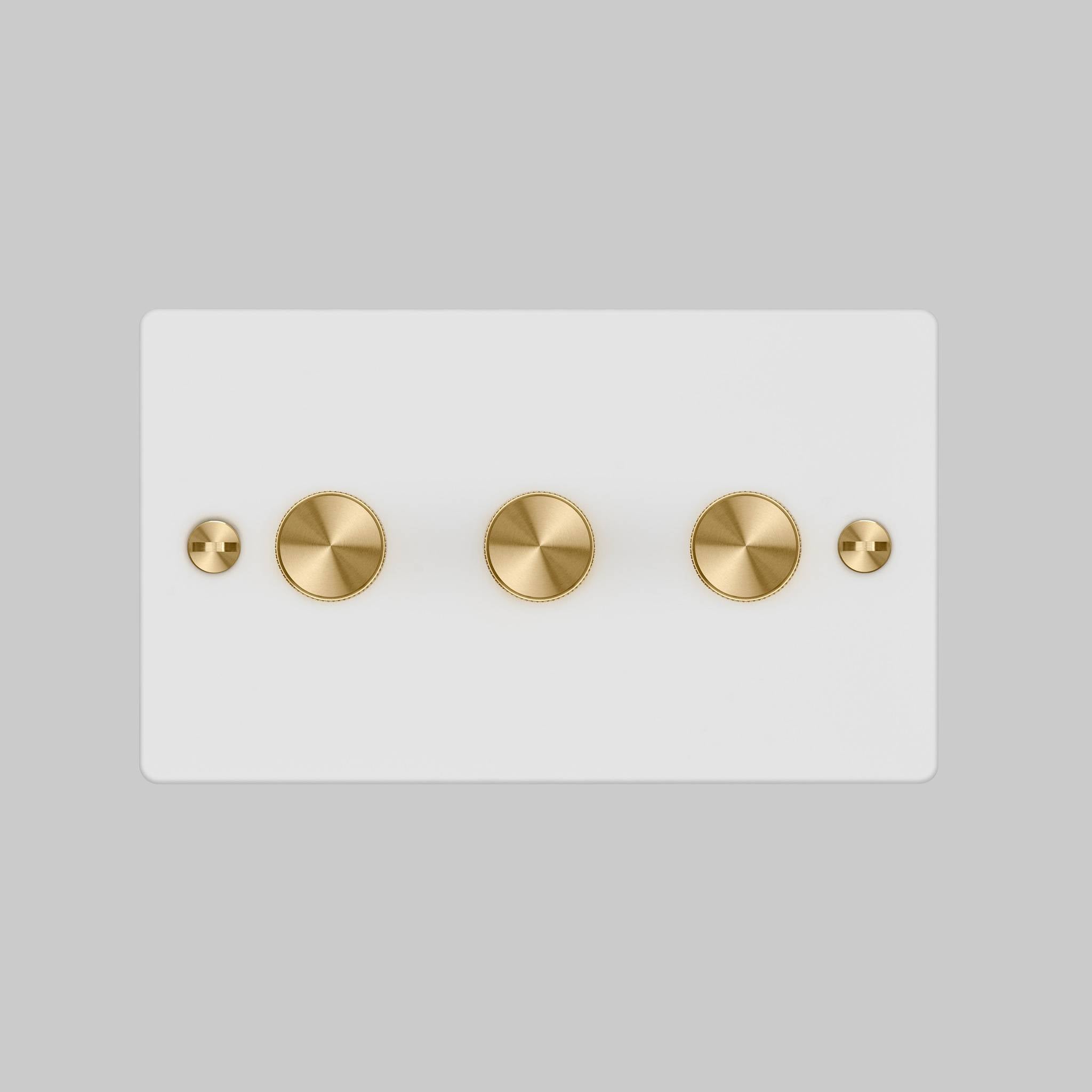 Buster + Punch 3G 120W Dimmer Switch - White Back Plate & Cross Knurl