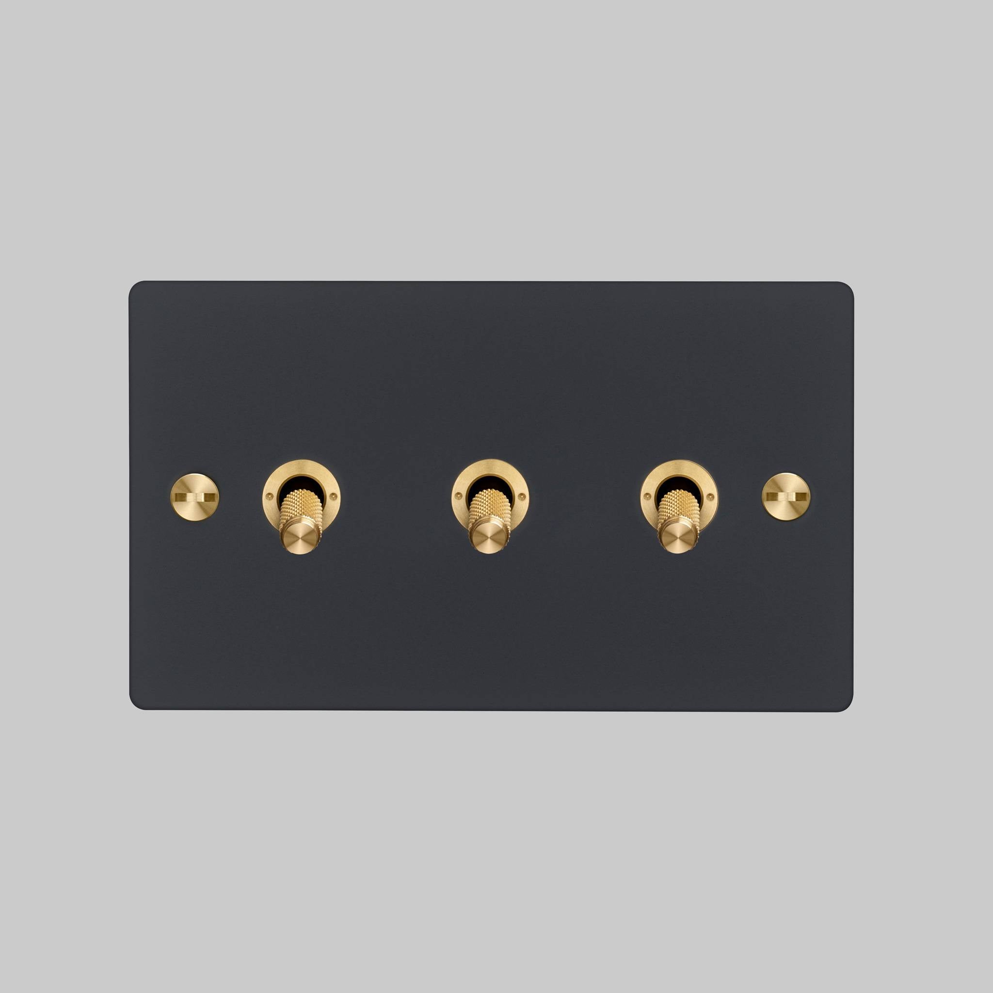 Buster + Punch 3G 2-Way Toggle Switch - Black Back Plate & Cross Knurl