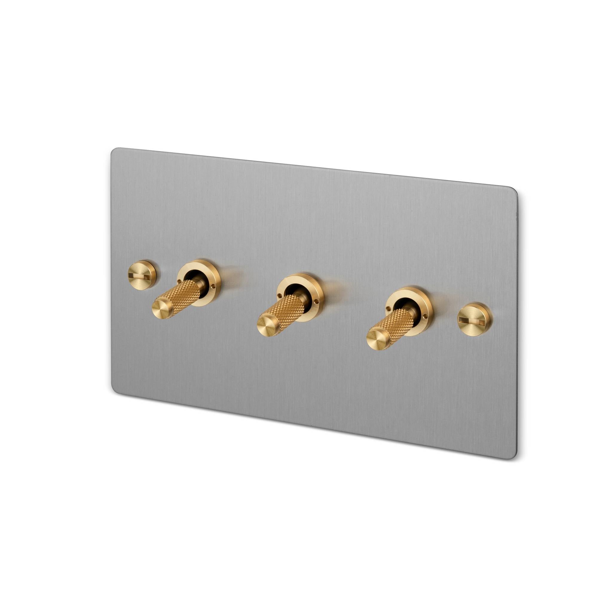 Buster + Punch 3G 2-Way Toggle Switch - Steel Back Plate & Cross Knurl
