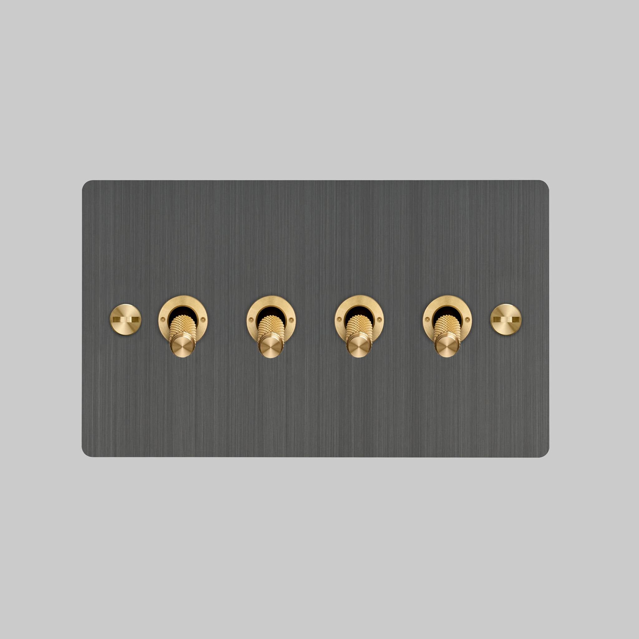 Buster + Punch 4G 2-Way Toggle Switch - Smoked Bronze Back Plate & Cross Knurl