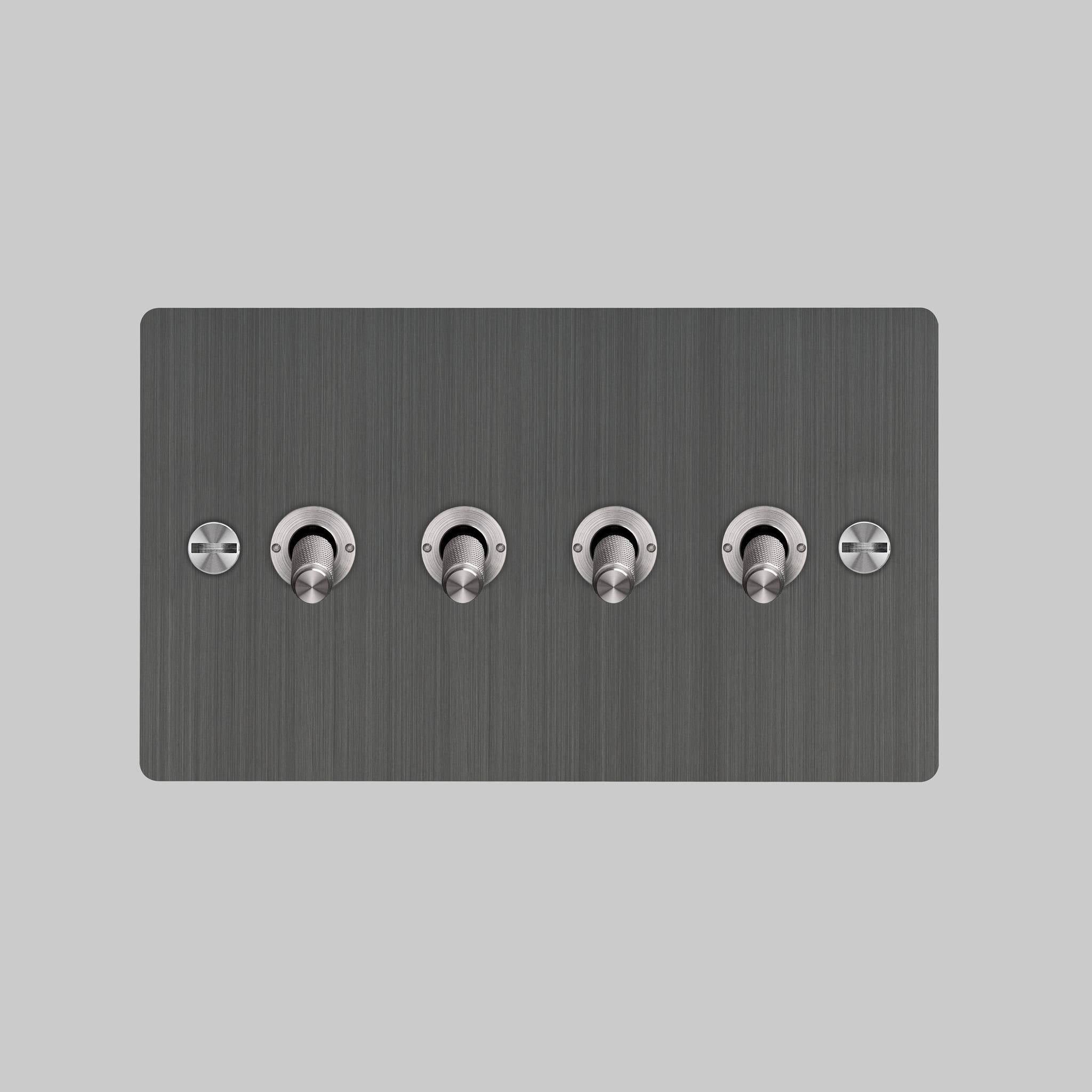 Buster + Punch 4G 2-Way Toggle Switch - Smoked Bronze Back Plate & Cross Knurl