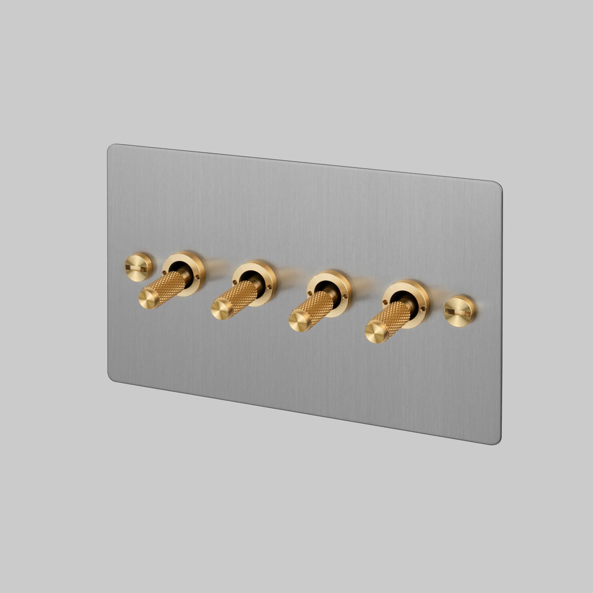 Buster + Punch 4G 2-Way Toggle Switch - Steel Back Plate & Cross Knurl